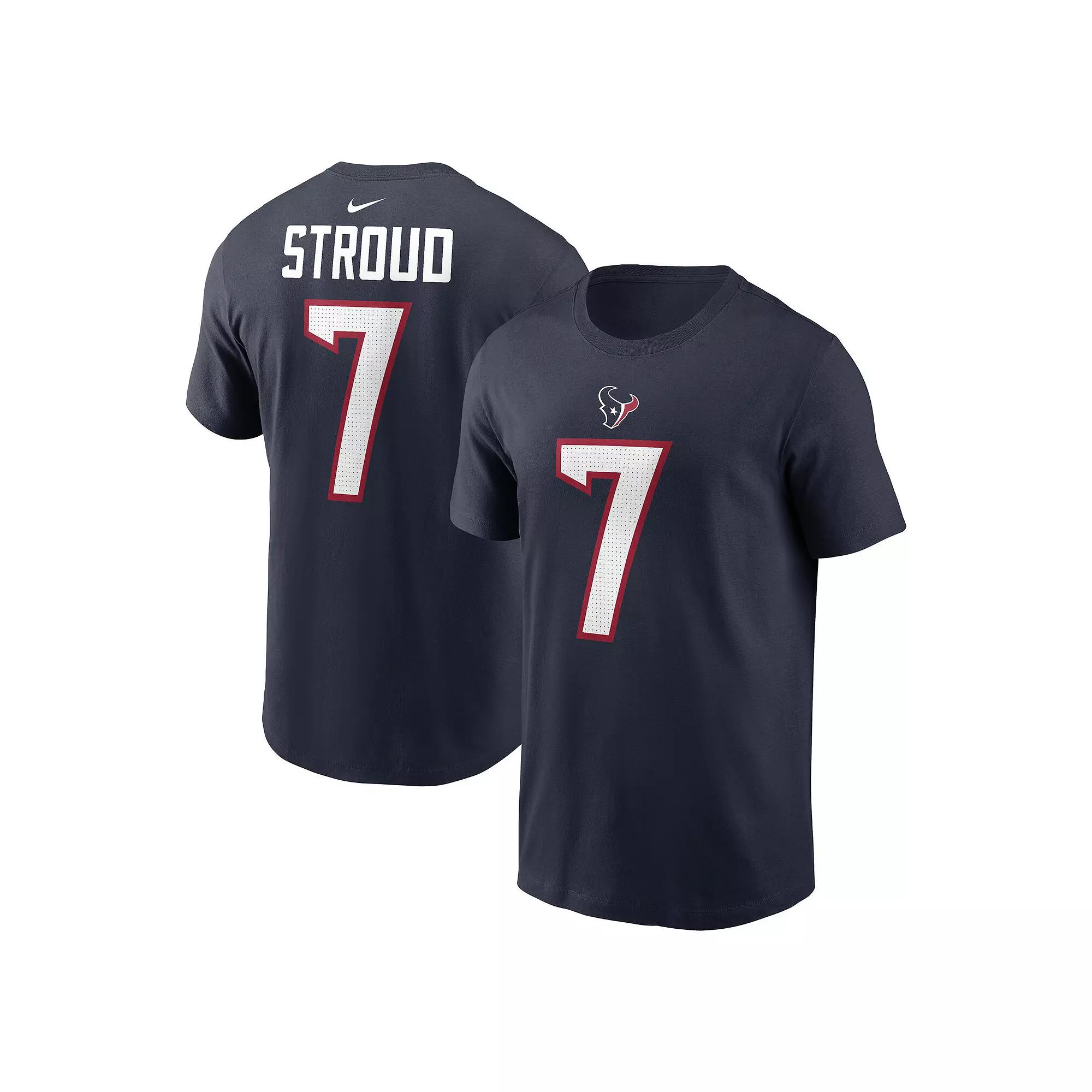 Men's Nike C.J. Stroud Navy Houston Texans 2023 NFL Draft First Round Pick Player Name & Number T-Shirt,  Product Image