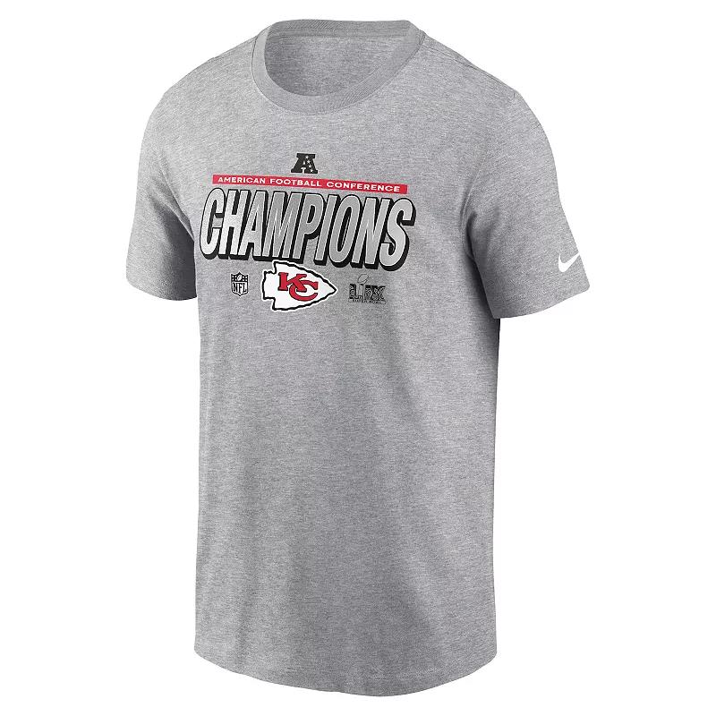 Men's Nike Kansas City Chiefs 2024 AFC Champions Locker Room Trophy Collection Graphic Tee, Size: Small, Char Product Image