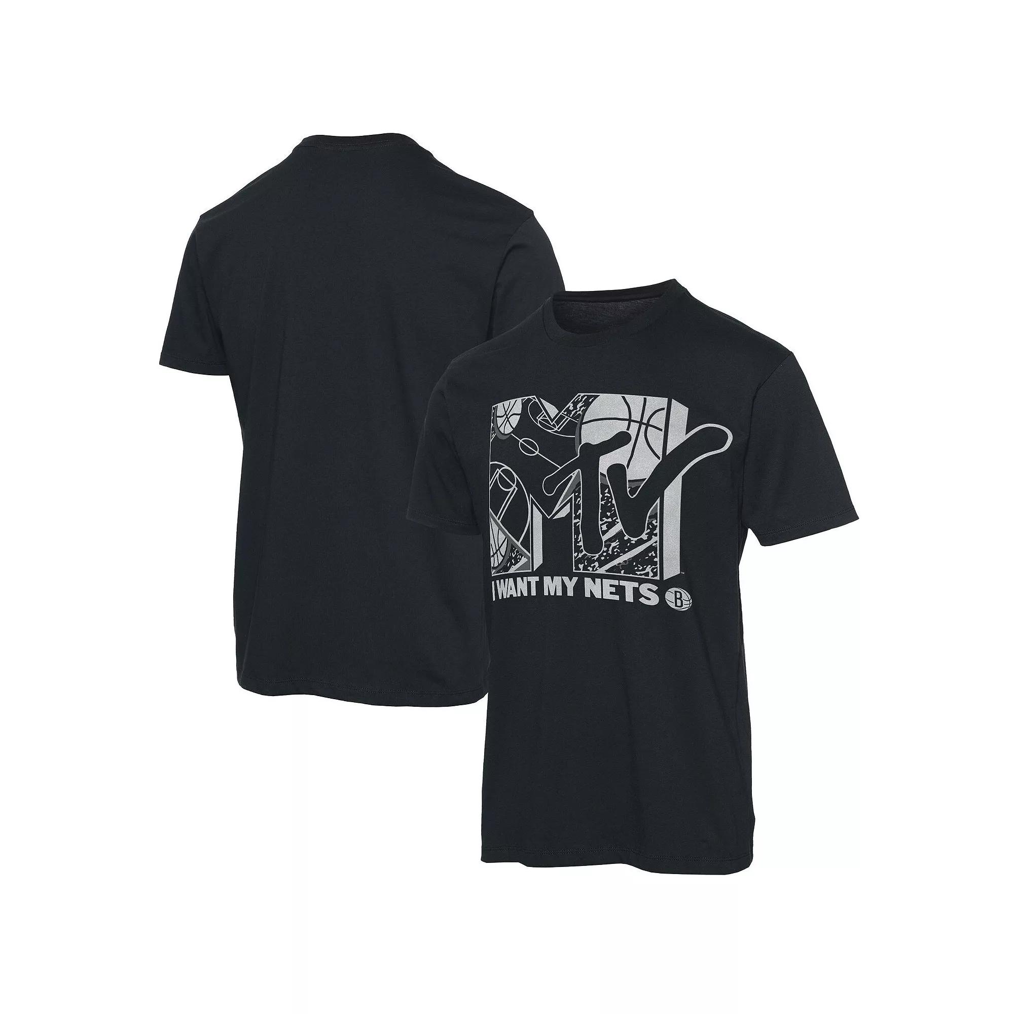 Men's Junk Food Black Brooklyn Nets NBA x MTV I Want My T-Shirt,  Product Image
