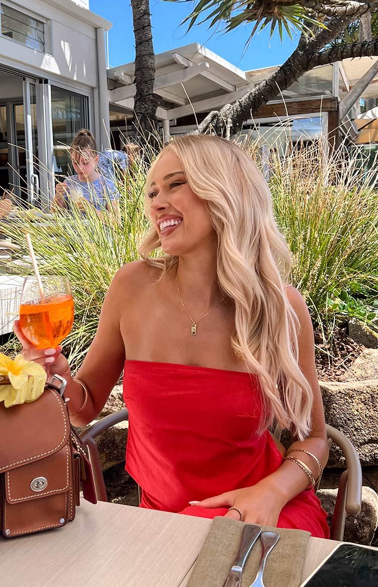 Ibiza Red Strapless Top Product Image