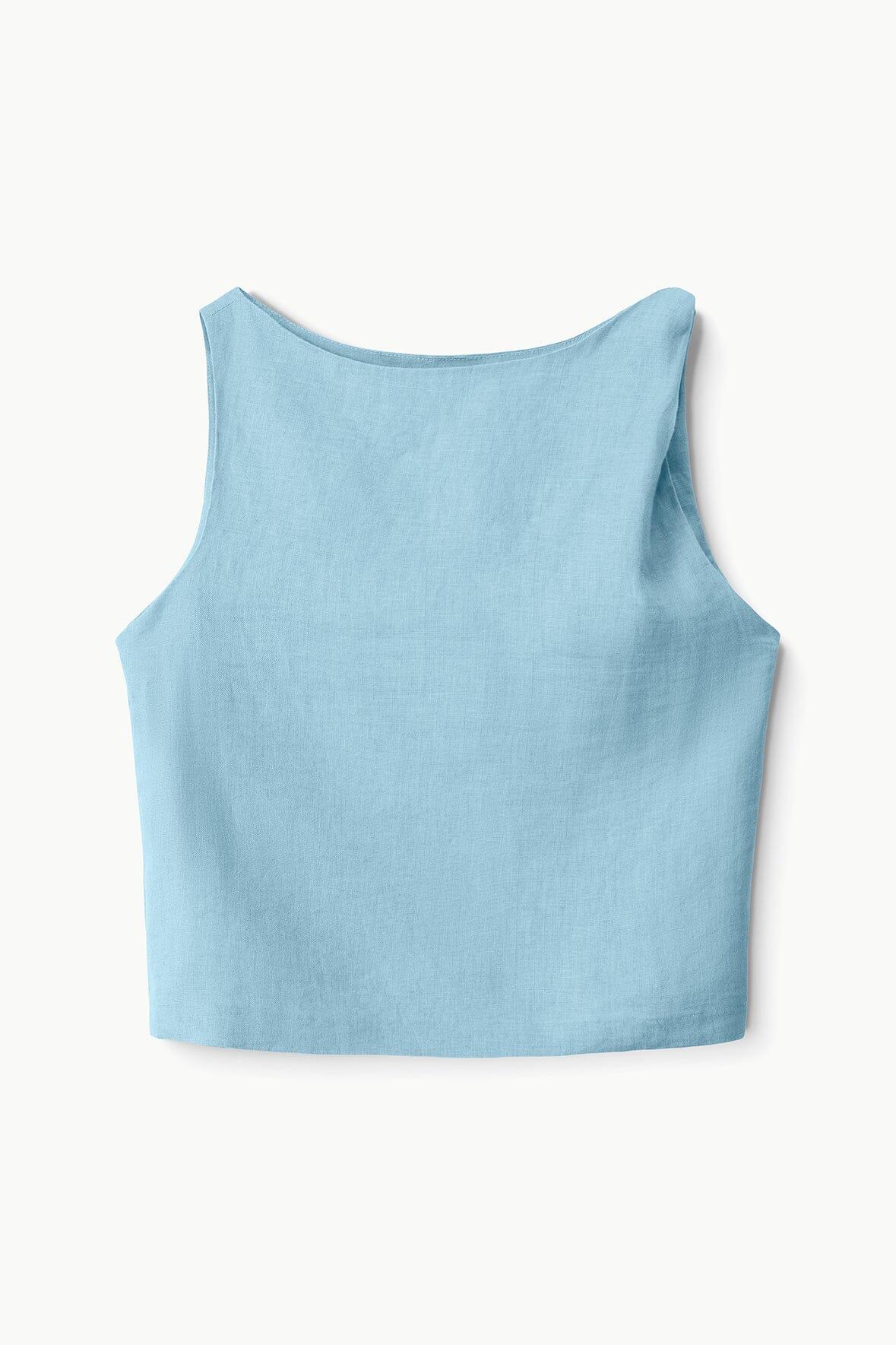BOA LINEN TOP | SLATE BLUE Product Image