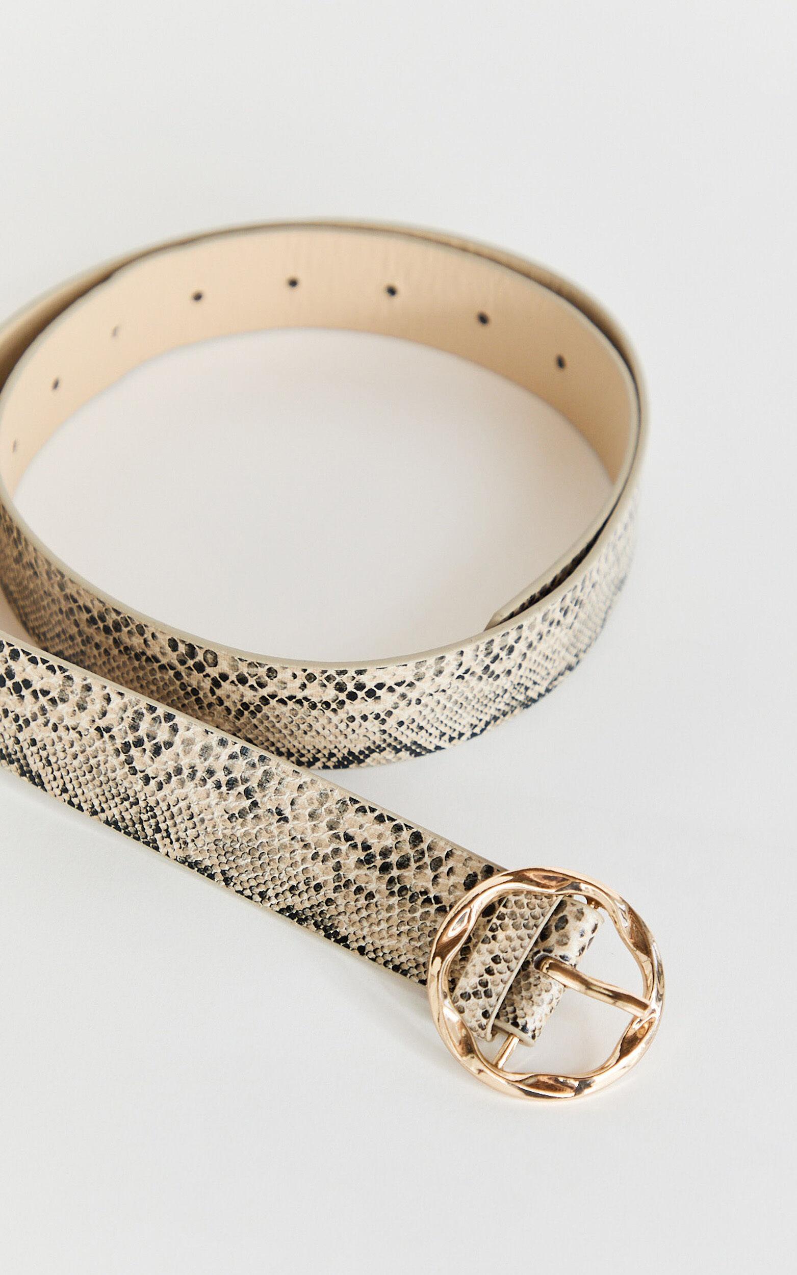 Dale Belt - Snake Thin Belt in Cream Product Image