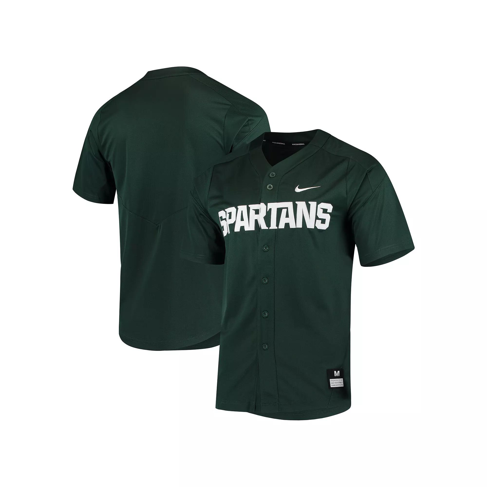 Men's Nike Green Michigan State Spartans Vapor Untouchable Elite Full-Button Replica Baseball Jersey, Size: 2XL Product Image