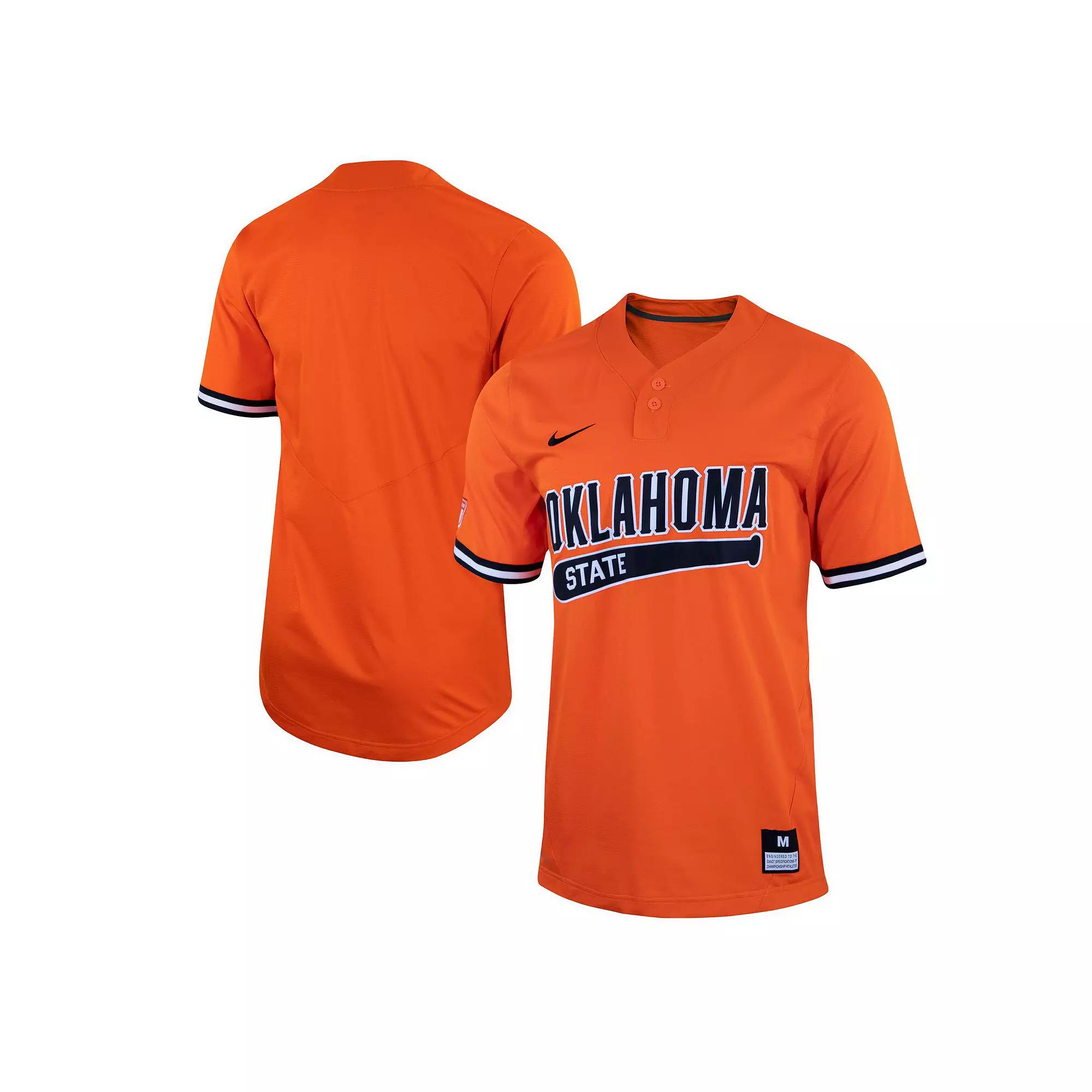 Men's Nike Orange Oklahoma State Cowboys Two-Button Replica Baseball Jersey,  Product Image