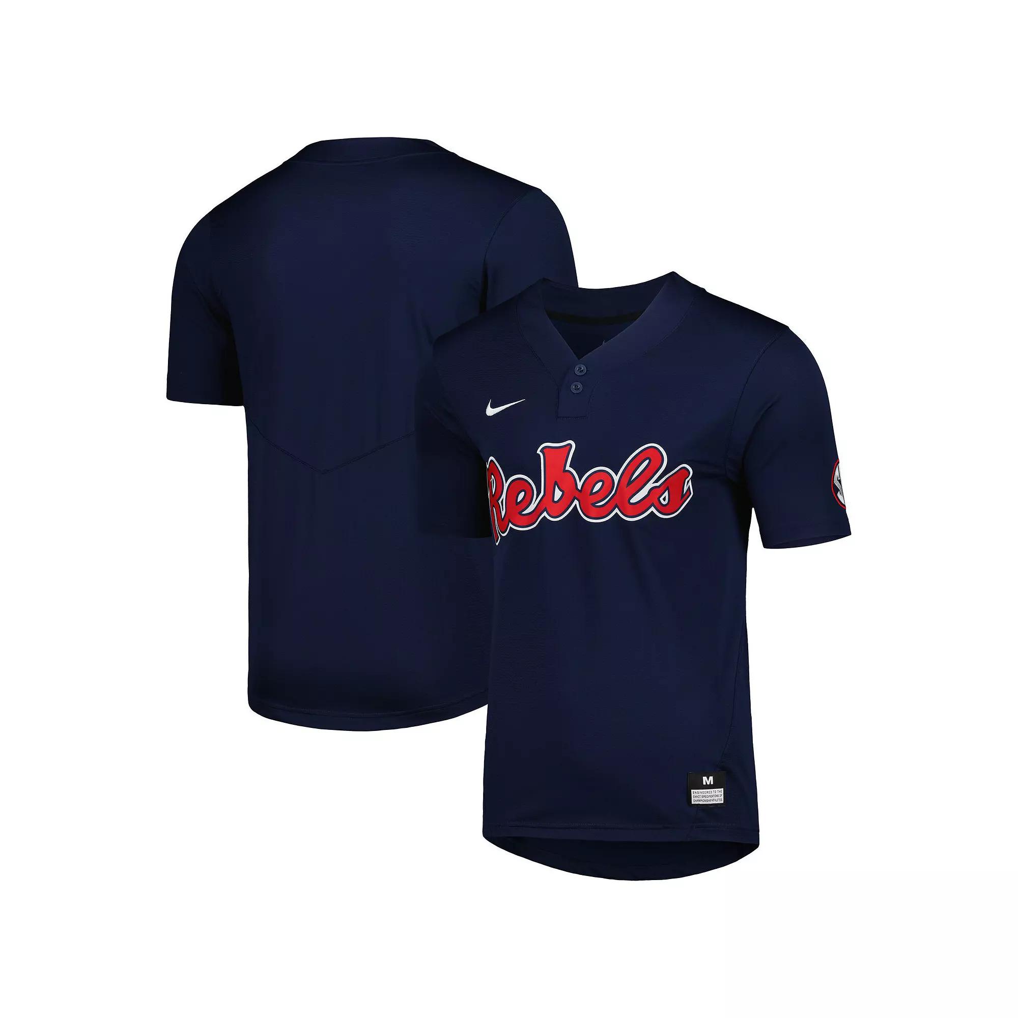 Men's Nike Navy Ole Miss Rebels 2-Button Replica Baseball Jersey,  Product Image