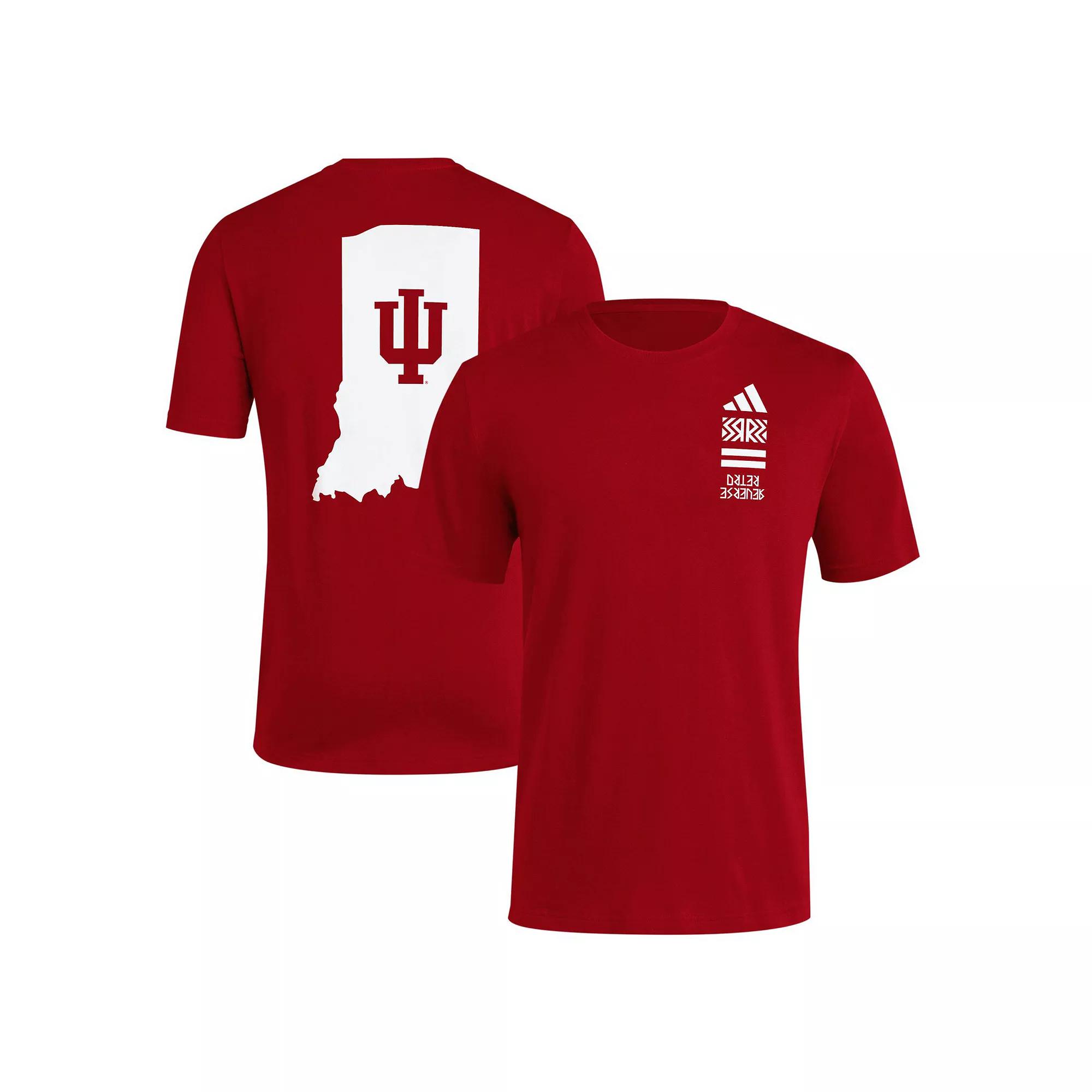 Men's adidas Crimson Indiana Hoosiers Reverse Retro Baseball 2 Hit T-Shirt, Size: 2XL, Red Product Image