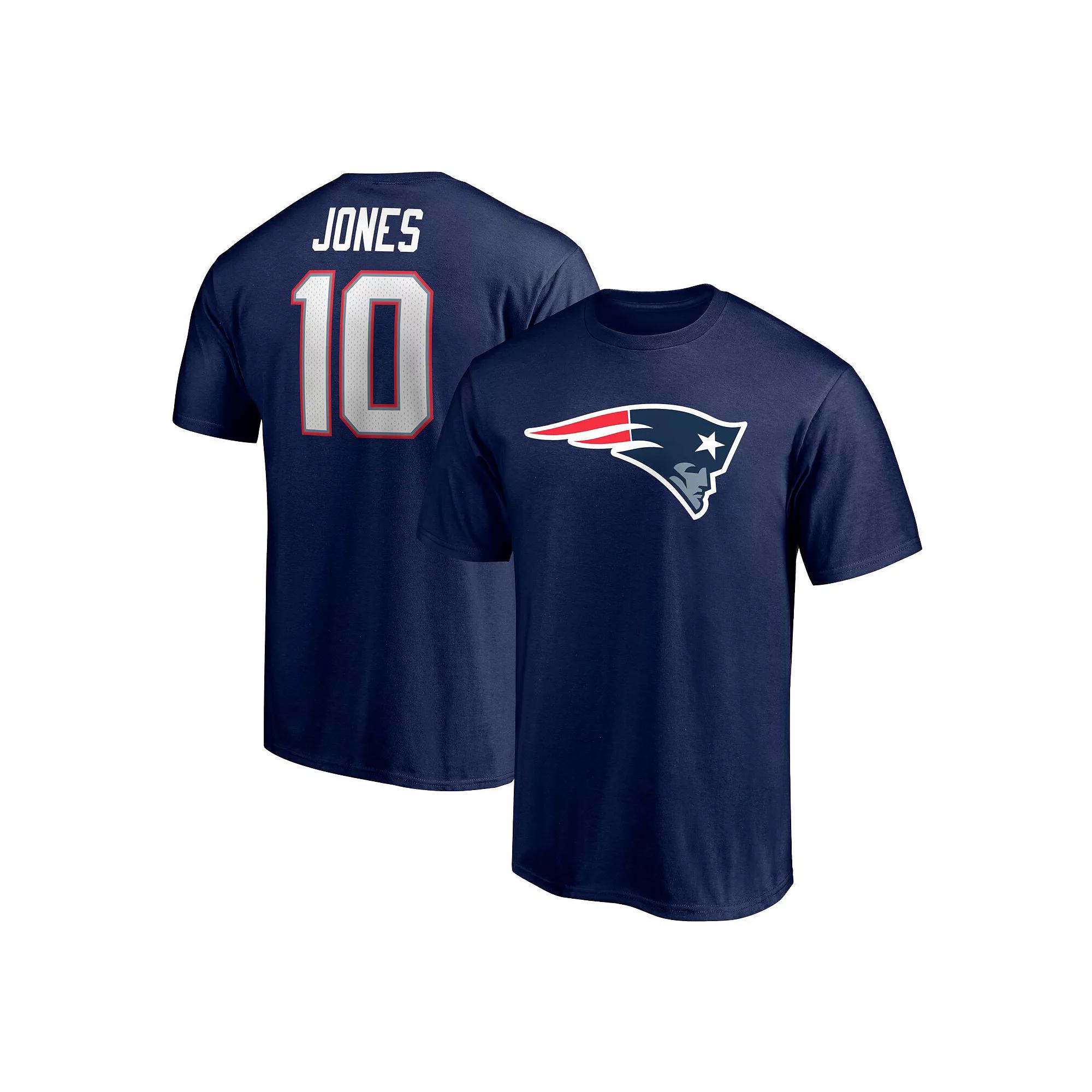 Men's Fanatics Branded Mac Jones Navy New England Patriots Player Icon T-Shirt, Size: Large, Blue Product Image