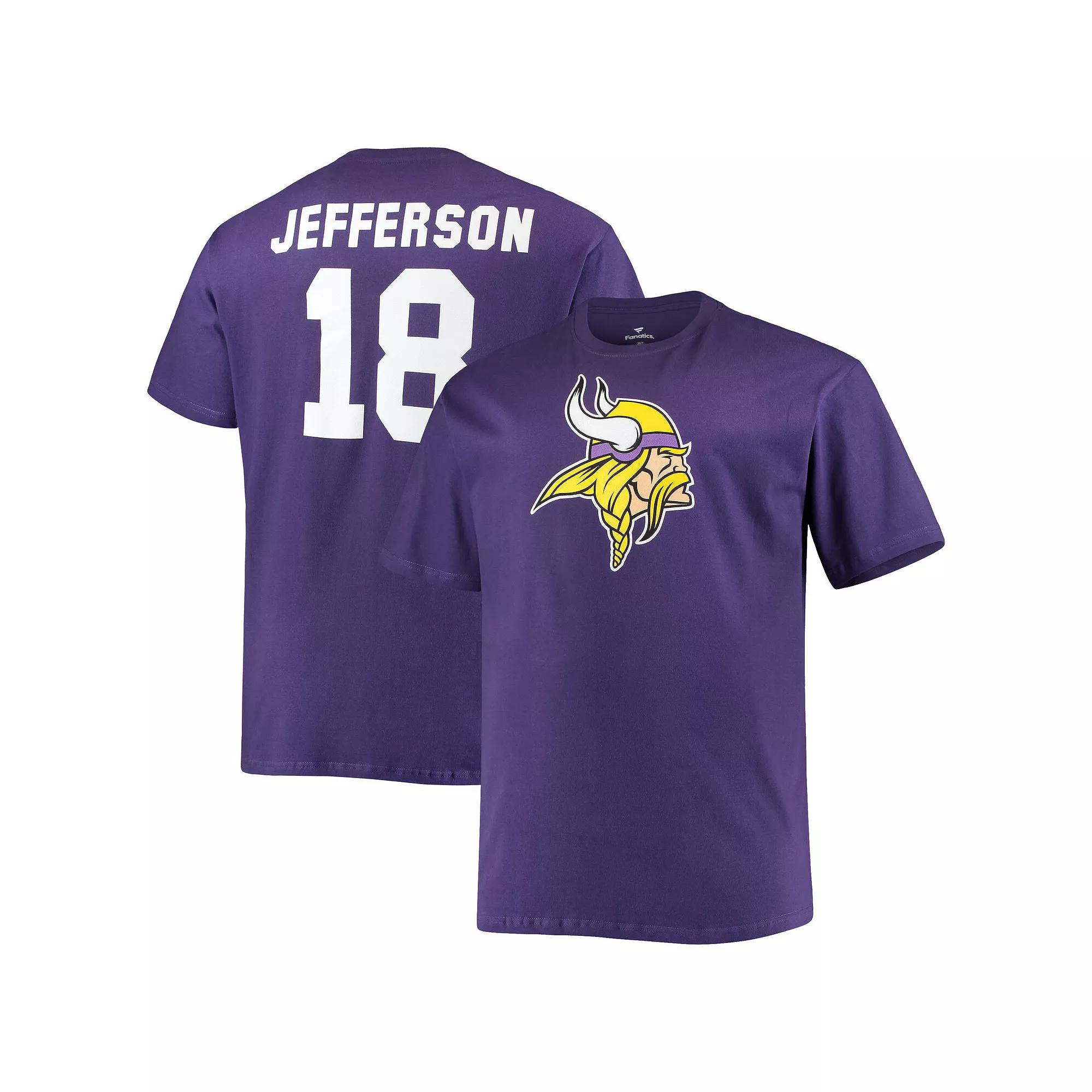 Men's Fanatics Branded Justin Jefferson Purple Minnesota Vikings Big & Tall Player Name & Number T-Shirt,  Product Image