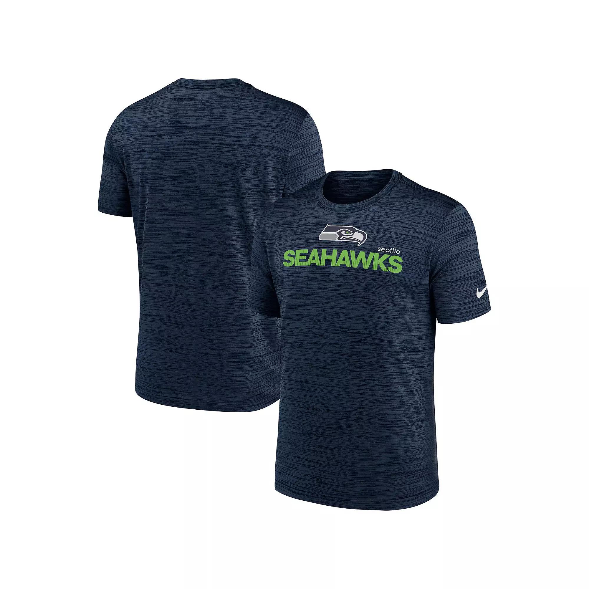 Men's Nike College Navy Seattle Seahawks Blitz Velocity Modern Performance T-Shirt,  Product Image