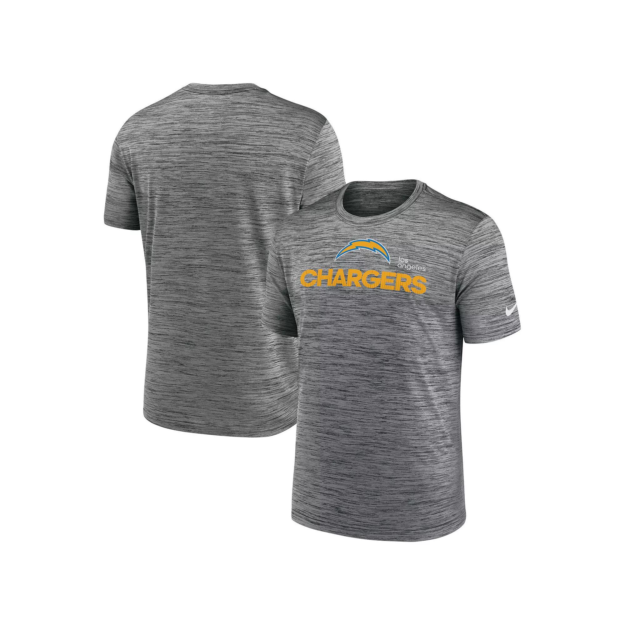 Men's Nike Anthracite Los Angeles Chargers Blitz Velocity Modern Performance T-Shirt, Size: Medium, Grey Product Image