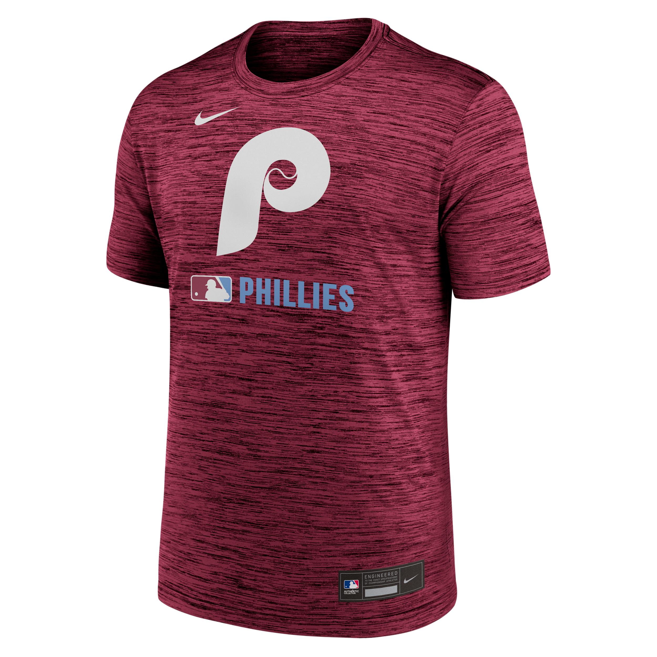 Philadelphia Phillies Authentic Collection Velocity Nike Mens Dri-FIT MLB T-Shirt | 02ER69XPP-YGE Product Image