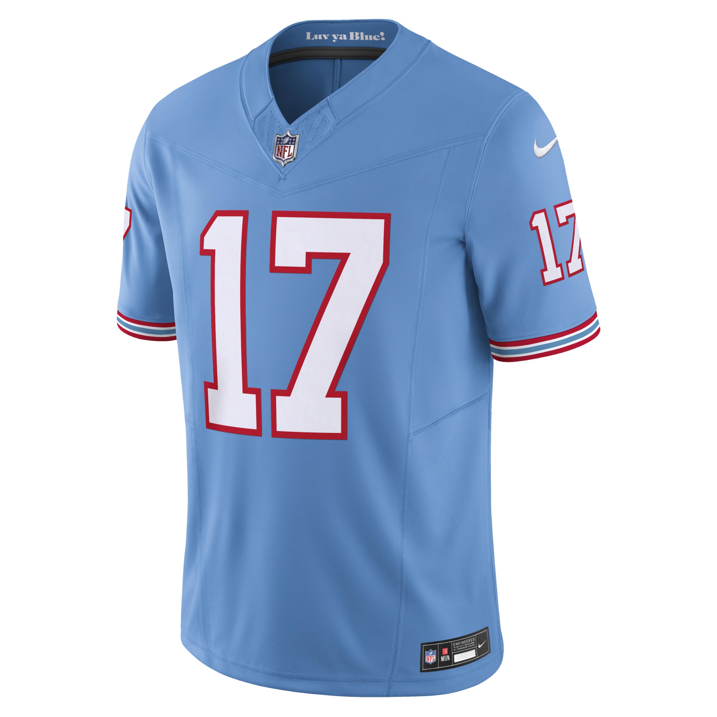 Men's Nike Ryan Tannehill Light Blue Tennessee Titans Oilers Throwback Vapor F.U.S.E. Limited Jersey, Size: Small Product Image