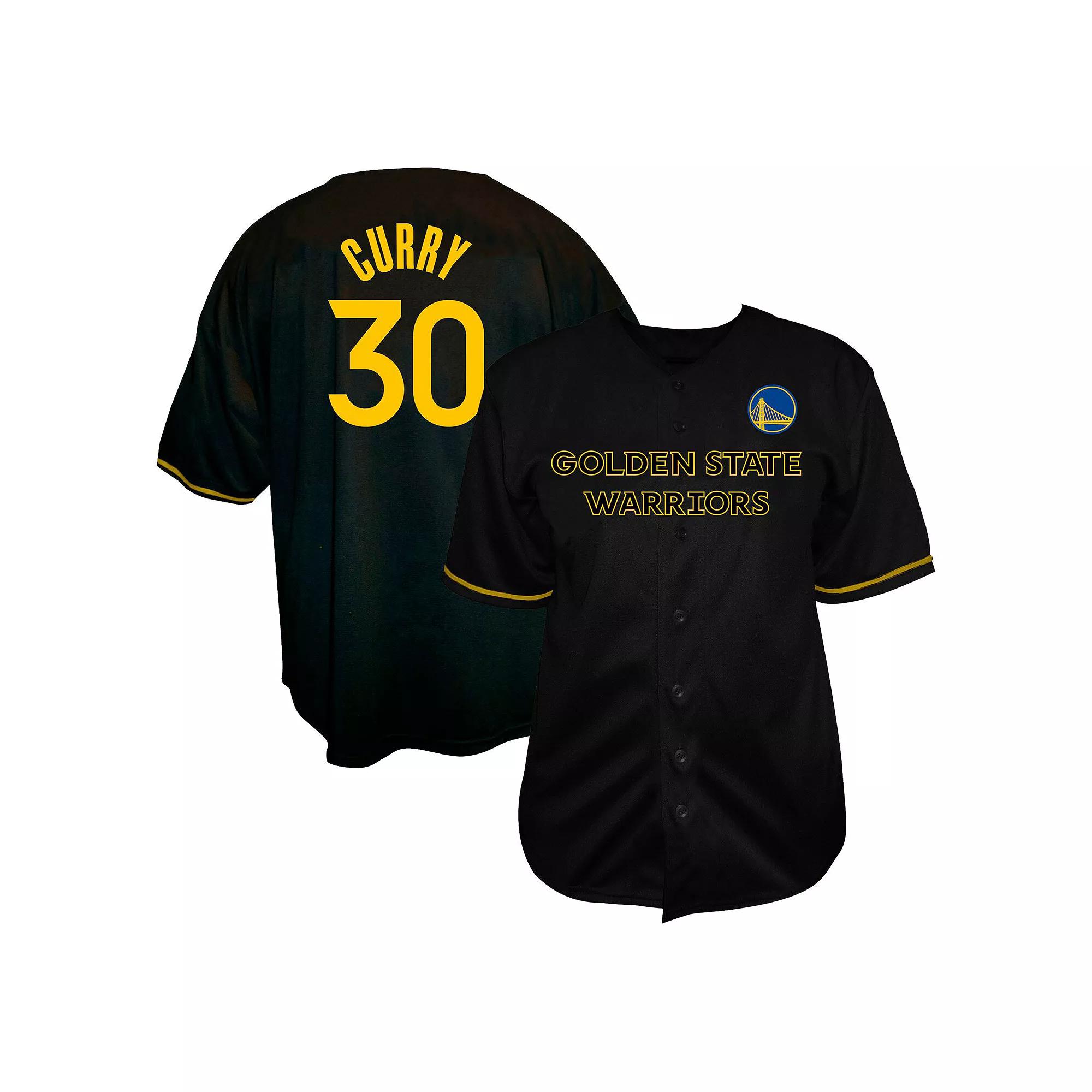 Men's Profile Stephen Curry Black Golden State Warriors Big & Tall Name & Number Button-Up Jersey, Size: 3XB Product Image