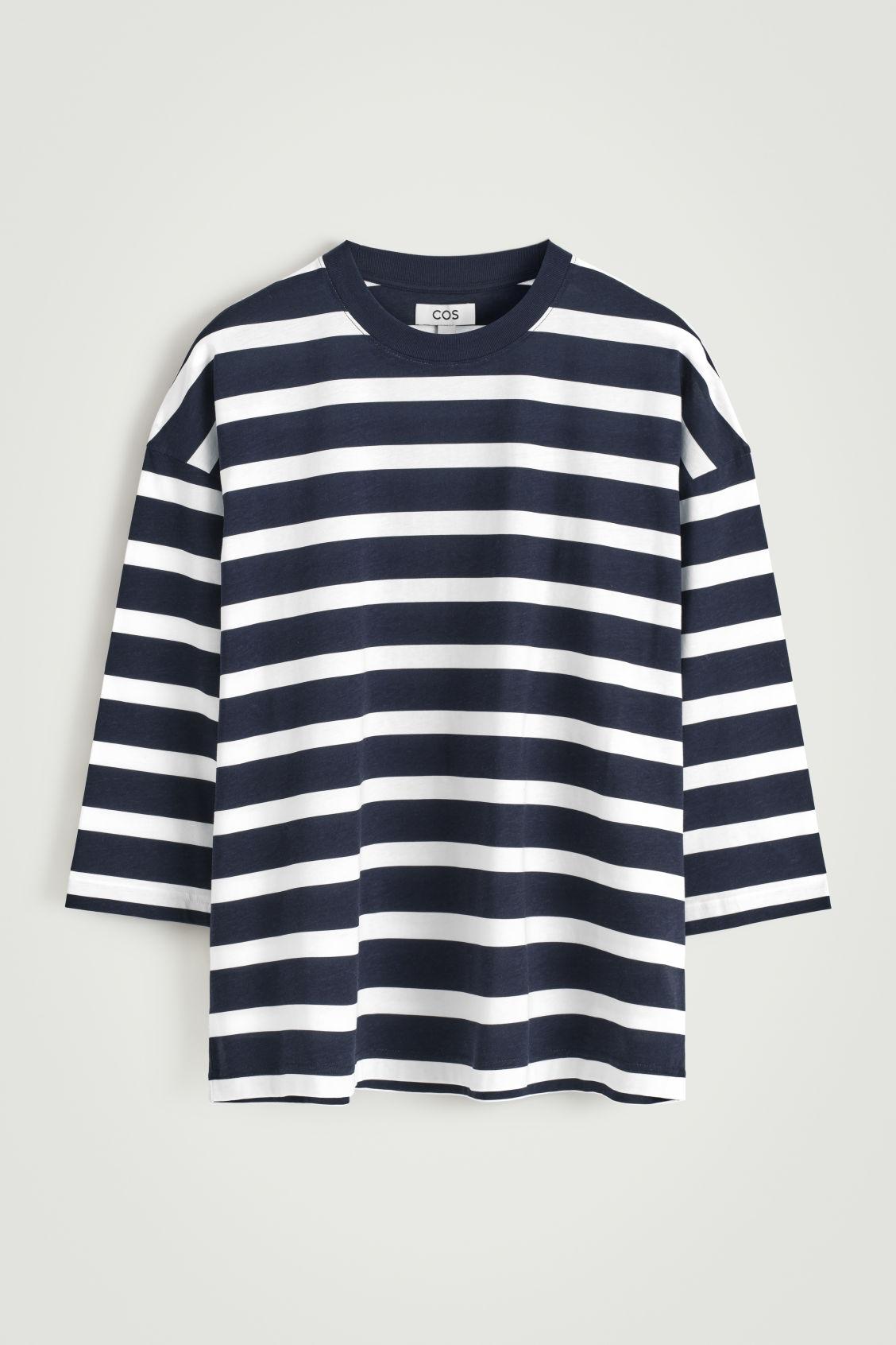 OVERSIZED STRIPED LIGHTWEIGHT COTTON T-SHIRT Product Image