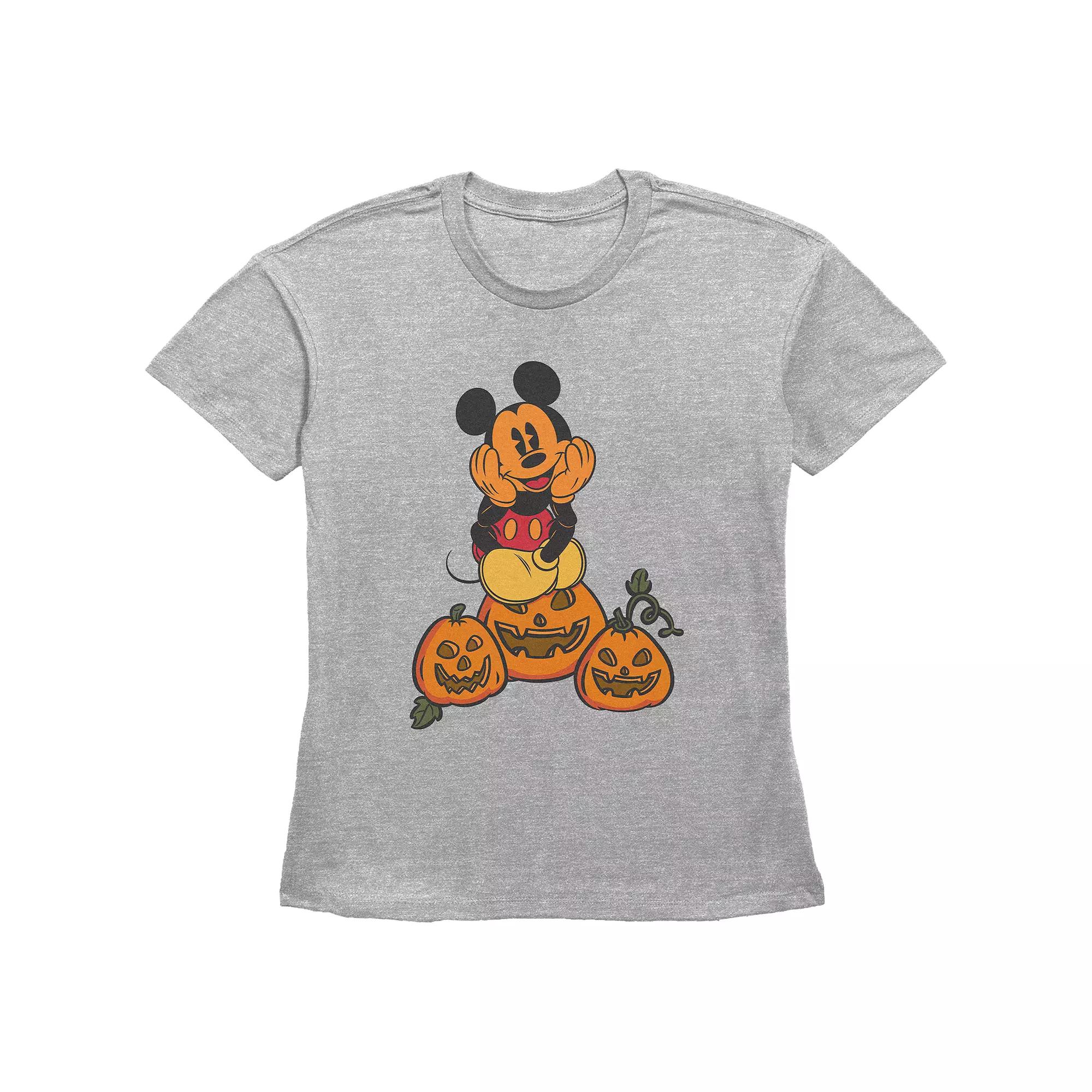 Disney's Mickey Mouse Pumpkin Patch Women's Graphic Tee, Size: XXL, Grey Gray Product Image