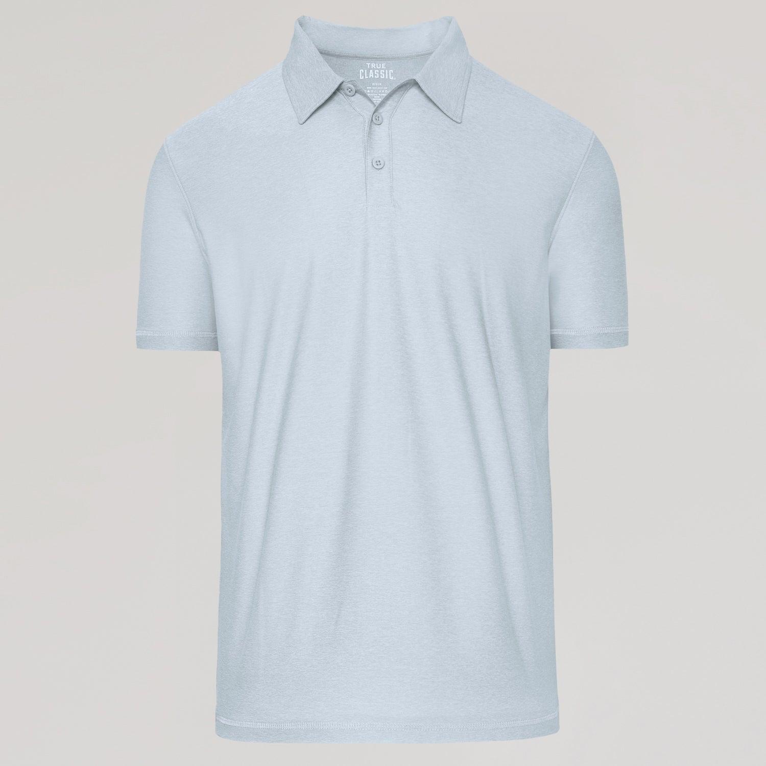 Heather Light Gray Active Short Sleeve Polo Product Image