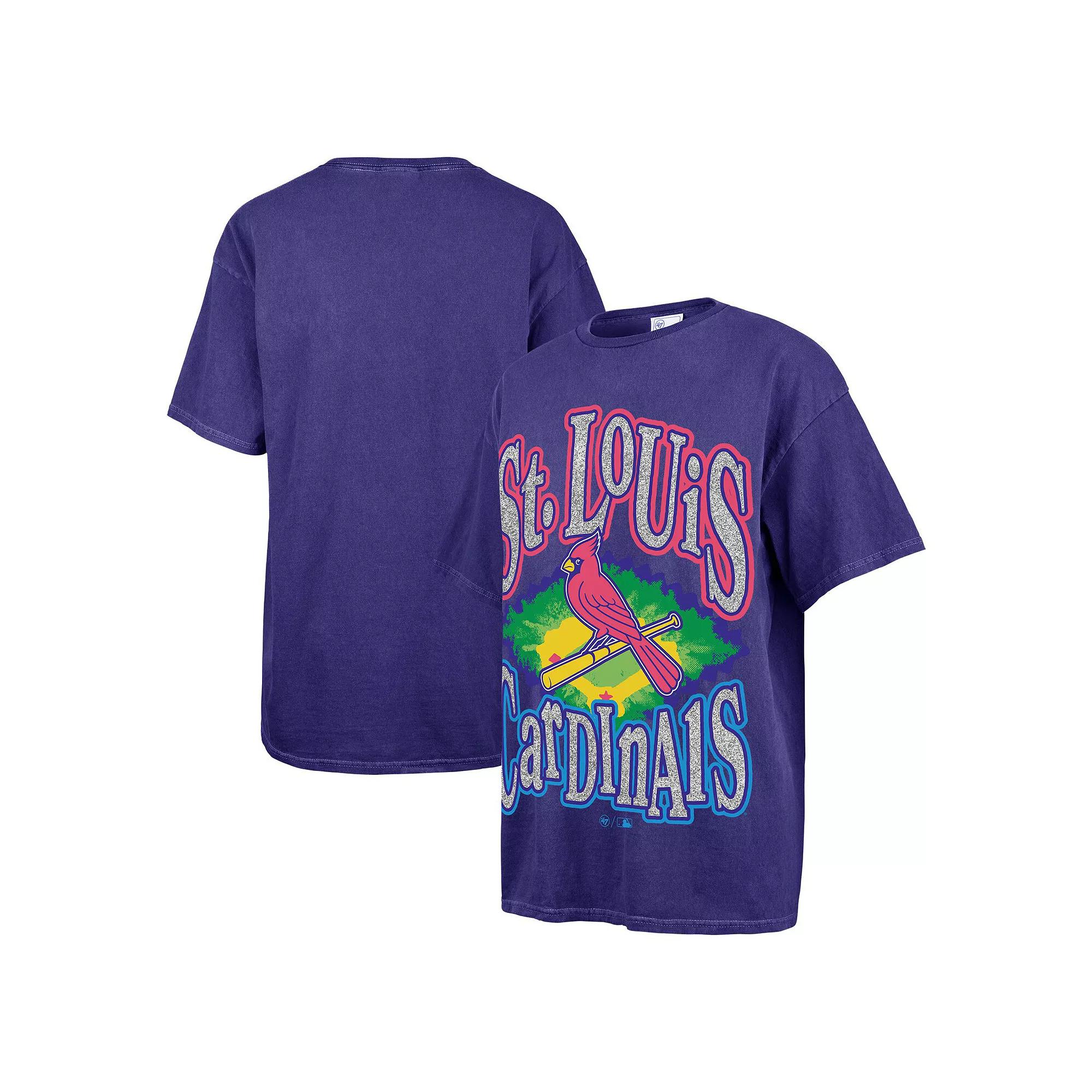 Women's '47 Navy Boston Red Sox Flashing Lights Boyfriend T-Shirt, Size: Small/Medium, Blue Product Image