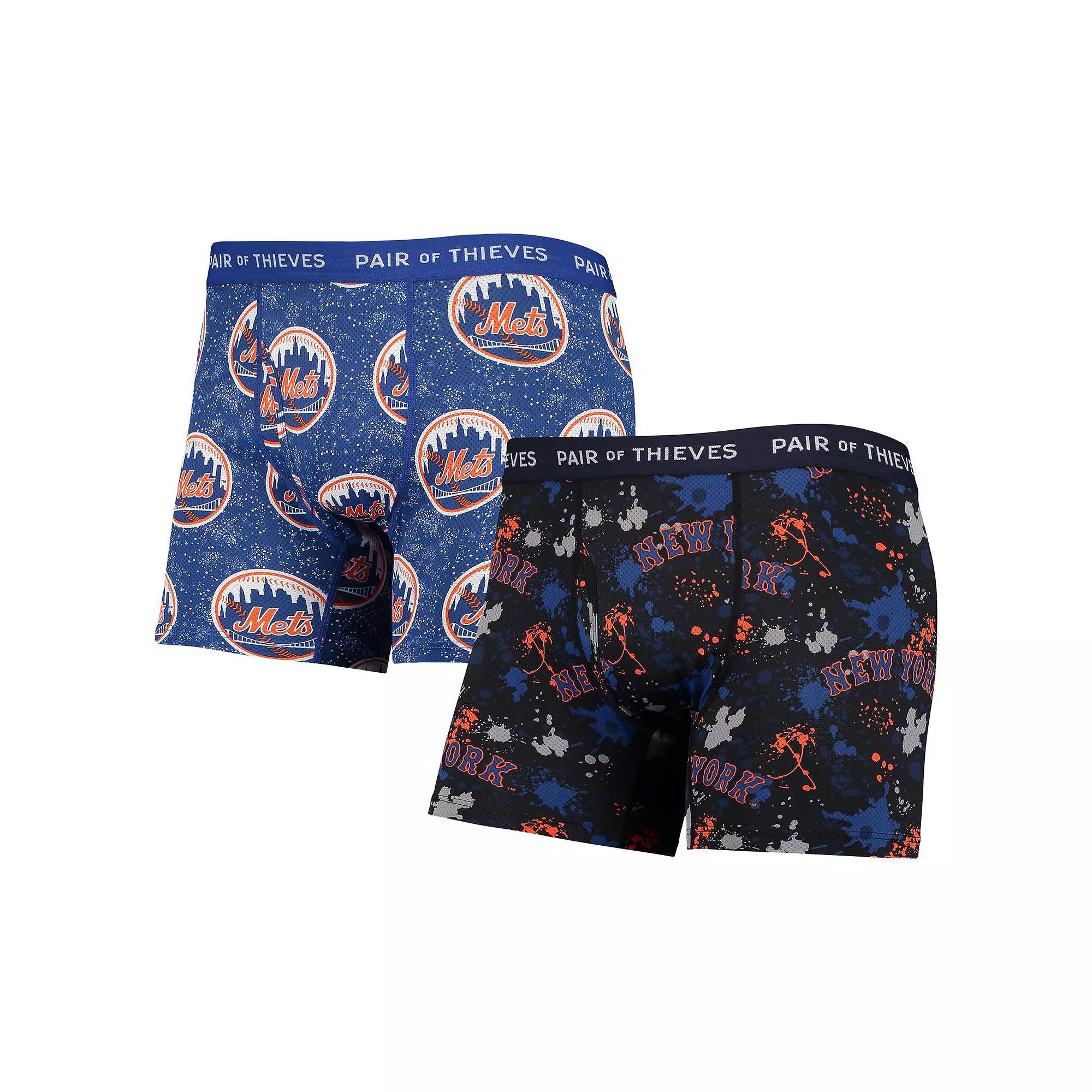 Men's Pair of Thieves Black/Royal New York Mets Super Fit 2-Pack Boxer Briefs Set,  Product Image