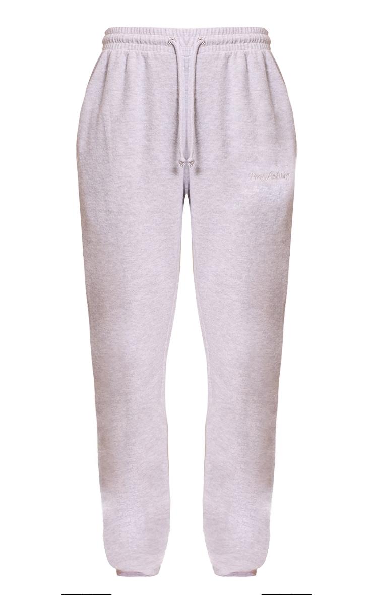 Tall Grey Embroidered Supersoft Cuffed Sweatpants Product Image