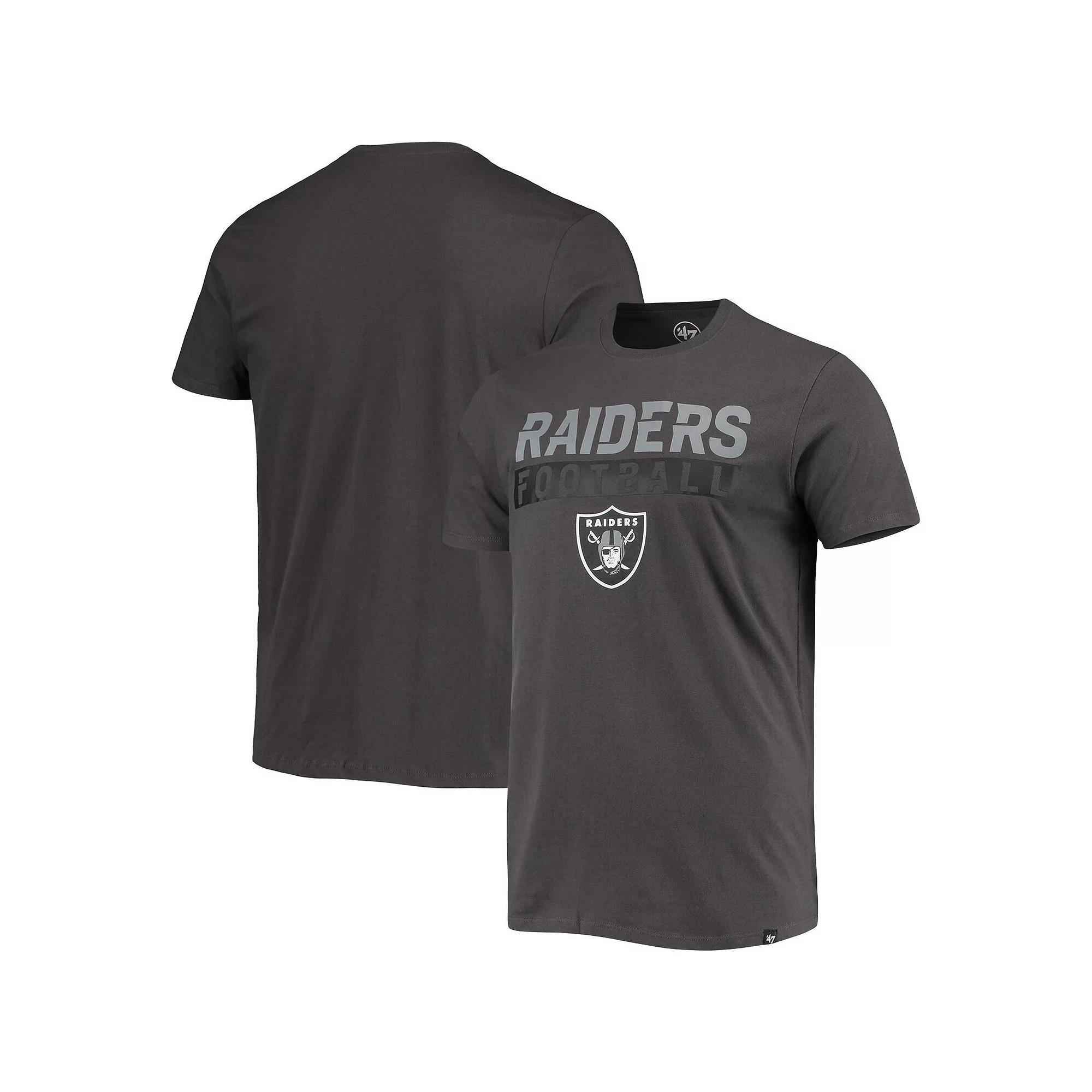 Men's '47 Charcoal Las Vegas Raiders Dark Ops Super Rival T-Shirt, Size: Small, Lvr Charco Product Image