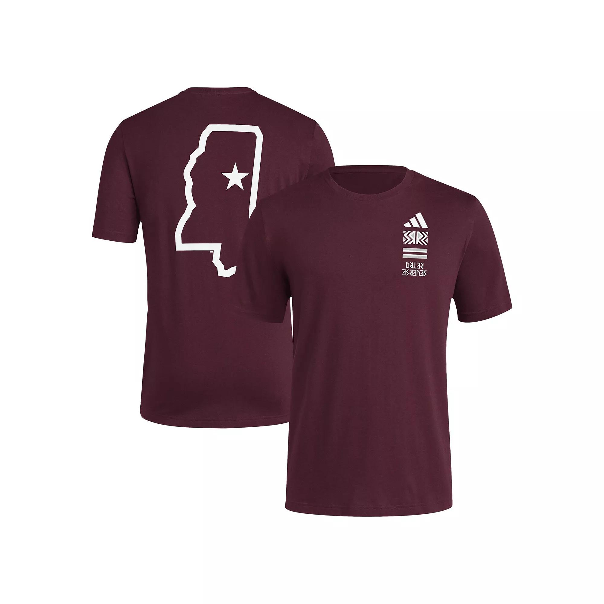 Men's adidas Maroon Mississippi State Bulldogs Reverse Retro Baseball 2 Hit T-Shirt, Size: Large, Mst Red Product Image