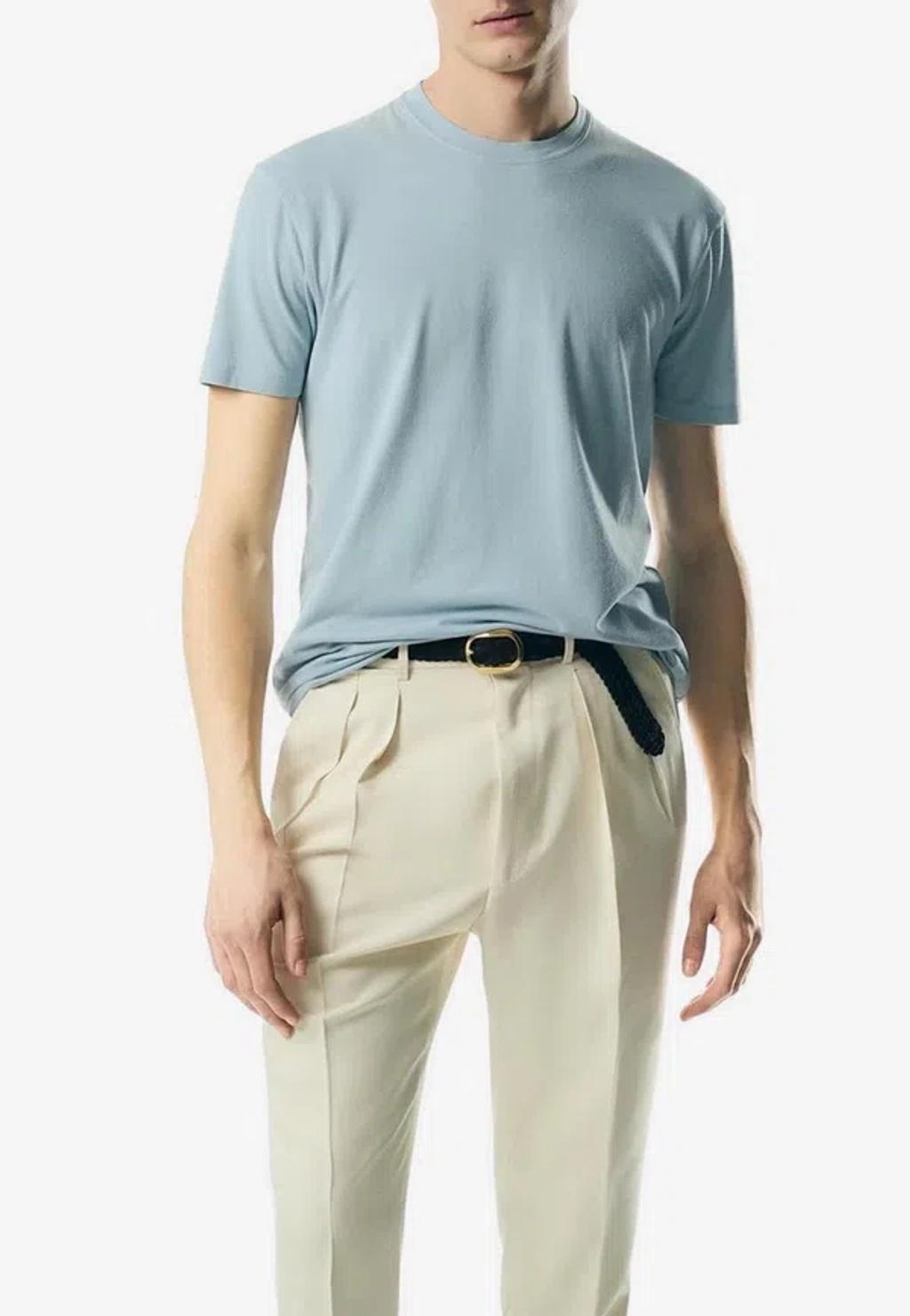 TOM FORD Classic Crewneck Short-sleeved T-shirt In Blue Product Image