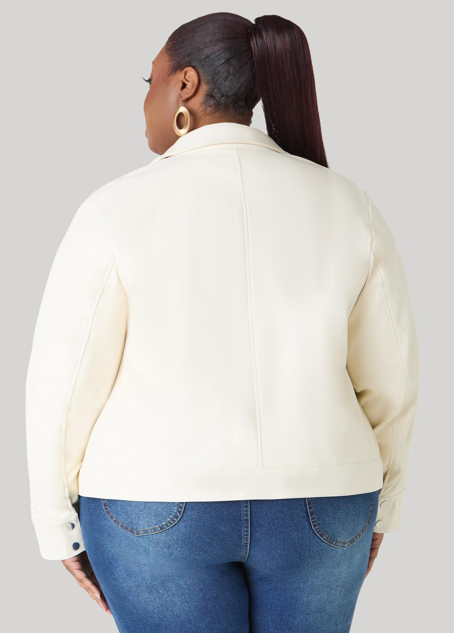Faux Leather Trucker Jacket Product Image