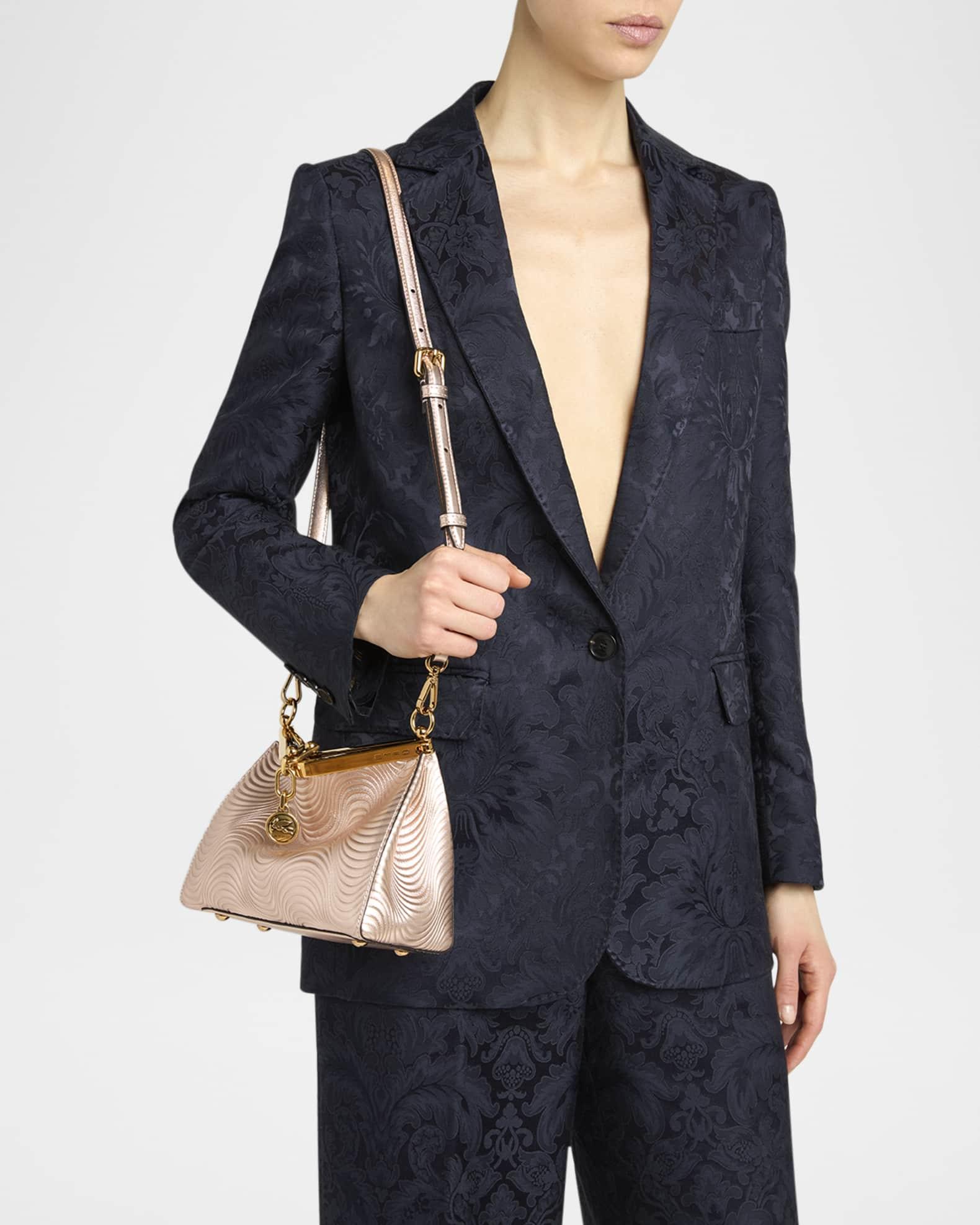 Vela Wavy Laminated Leather Shoulder Bag Product Image