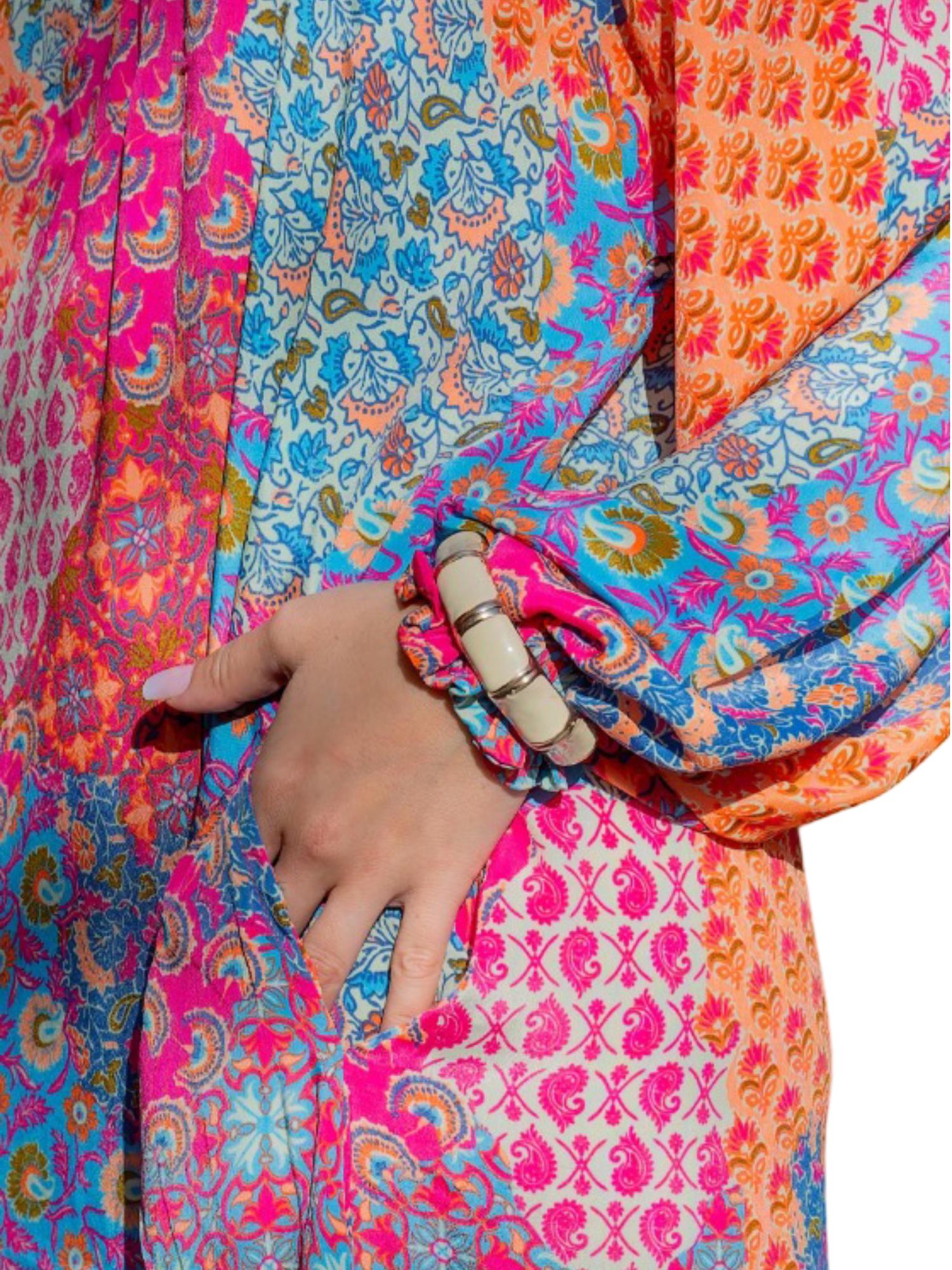 Gold&Silver Puff Sleeve Longdress Product Image