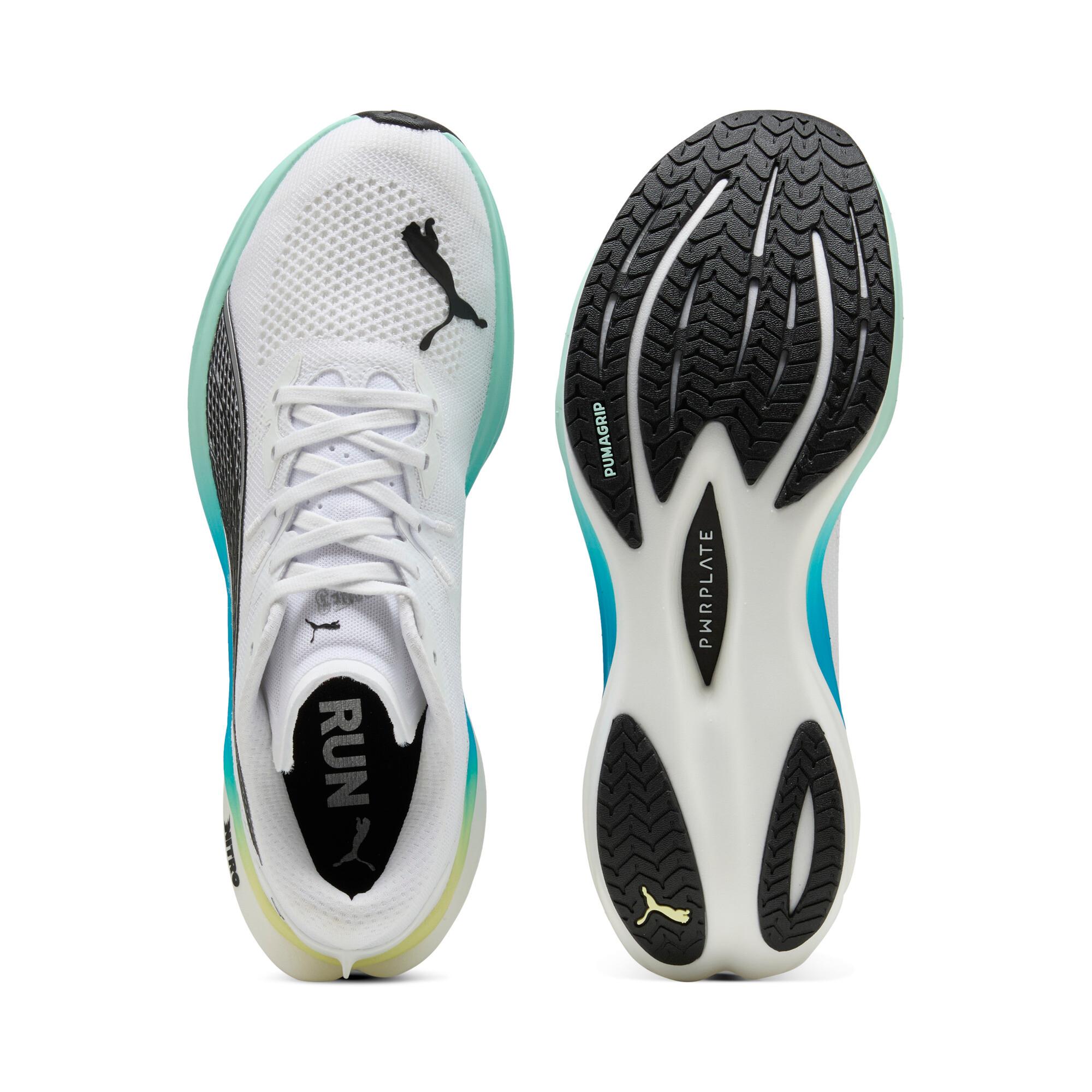 PUMA Deviate NITROâ¢ 3 Men's Road Running Shoes in White/Mint Melt Product Image