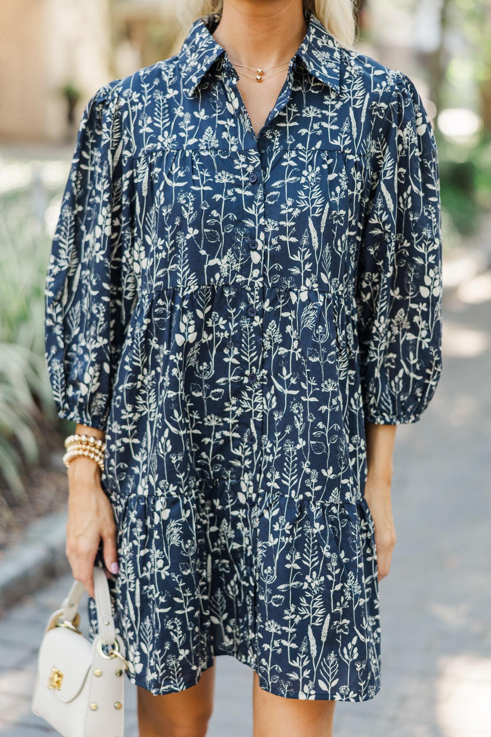 On Your Way Black Floral Babydoll Dress Female Product Image