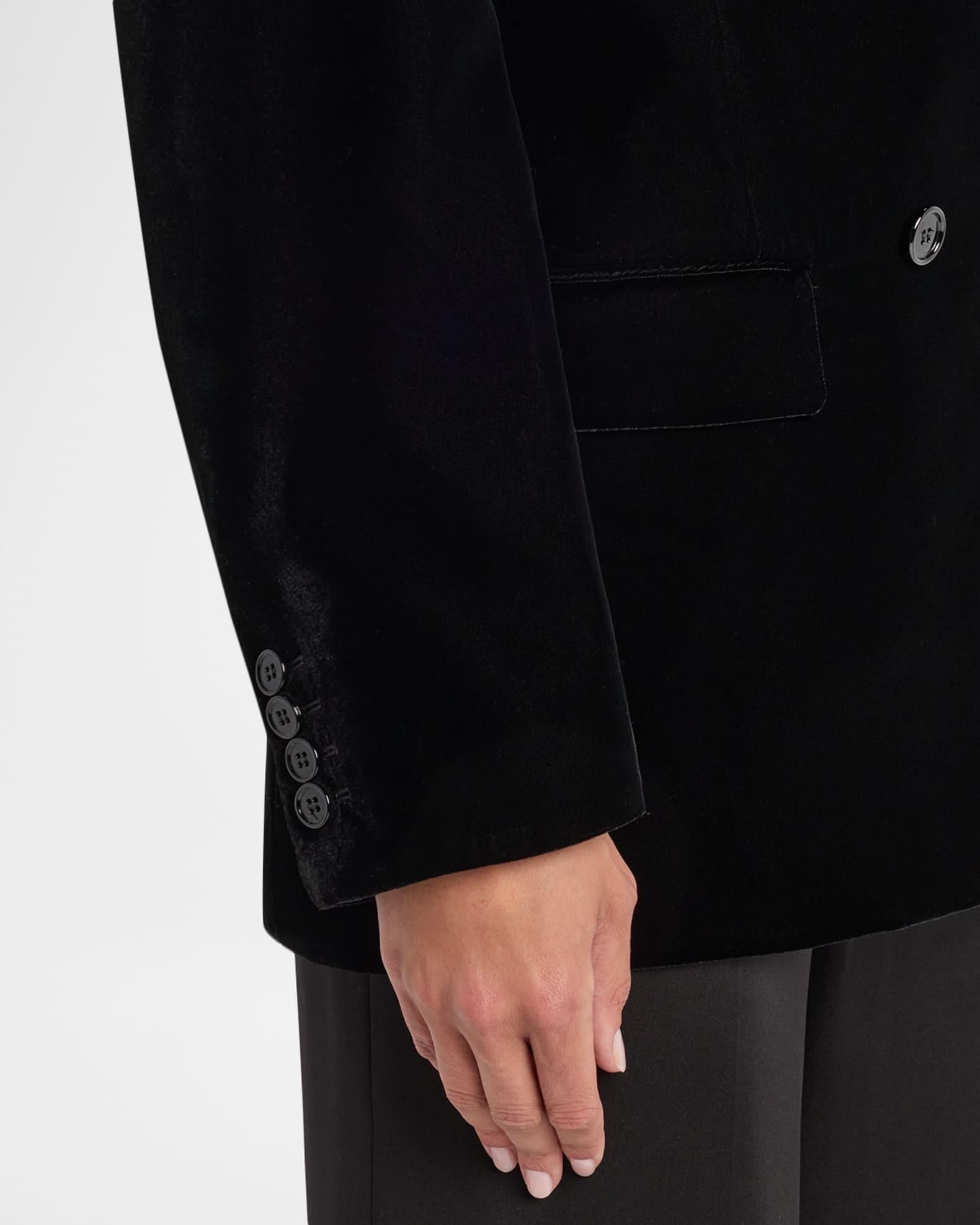 Velvet Double-Breasted Blazer Product Image