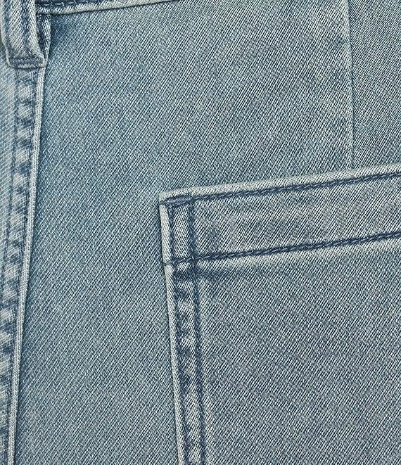 Faherty Stretch Terry High Rise Wide Leg Front Patch Pocket Jeans Product Image