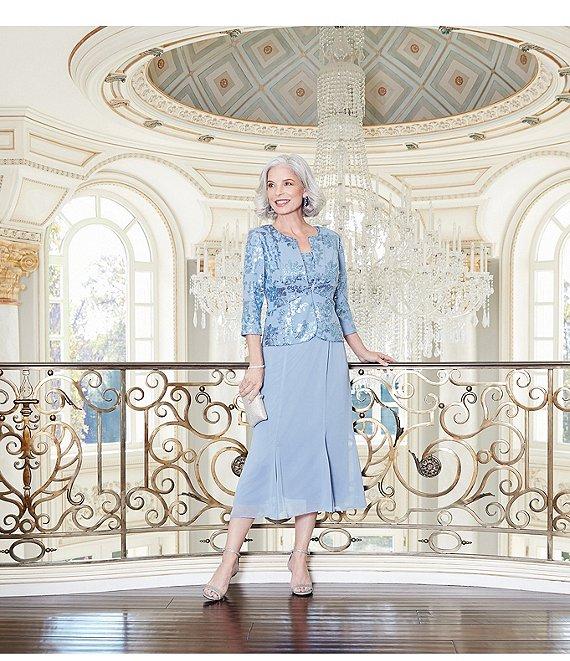 Alex Evenings 2-Piece Sequin Midi Jacket Dress Product Image