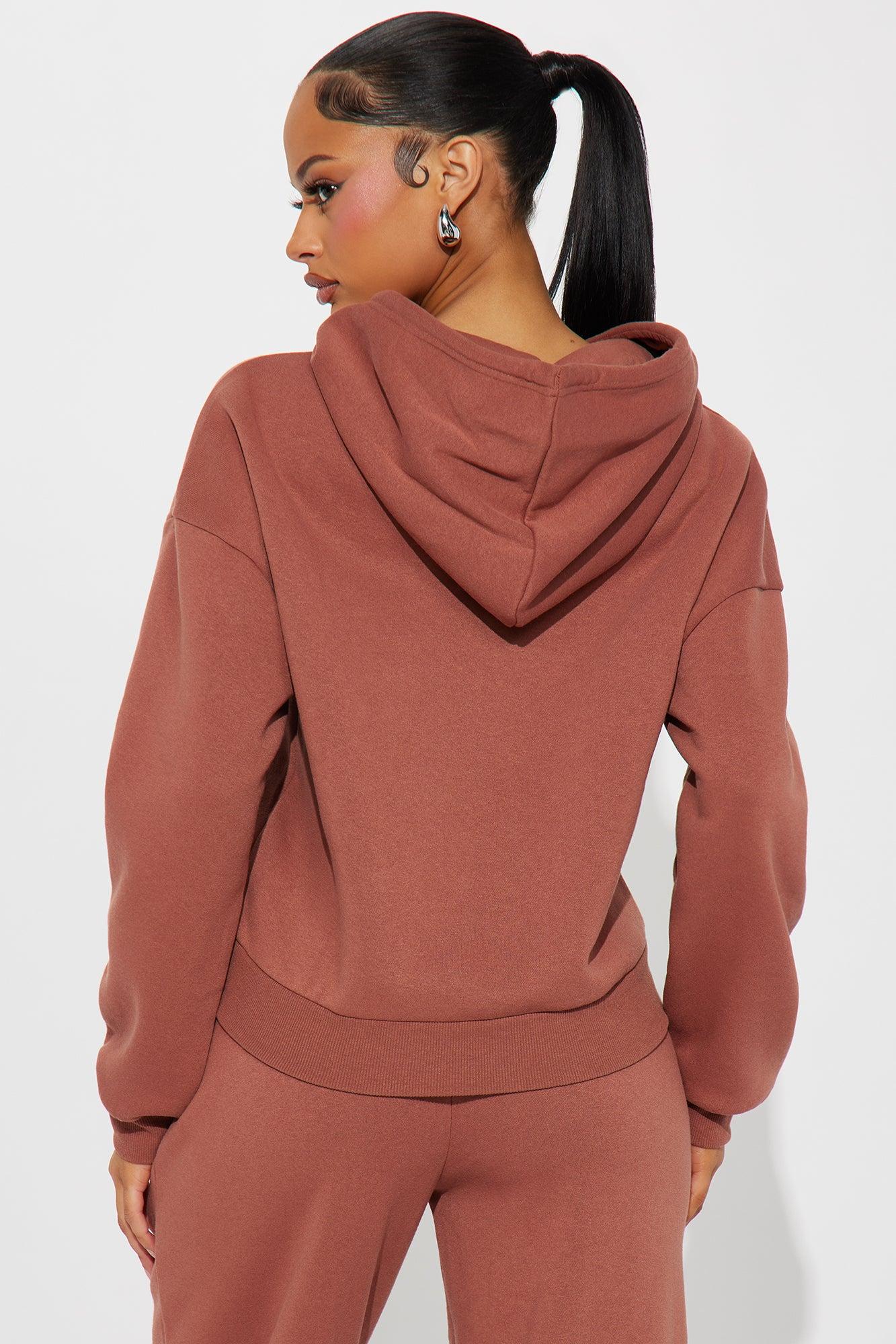 Von Dutch Vintage Cropped Hoodie - Mocha Product Image