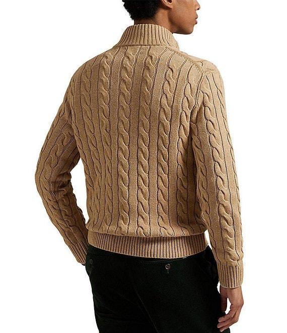 Polo Ralph Lauren Cable Knit Cotton Quarter-Zip Sweater Product Image