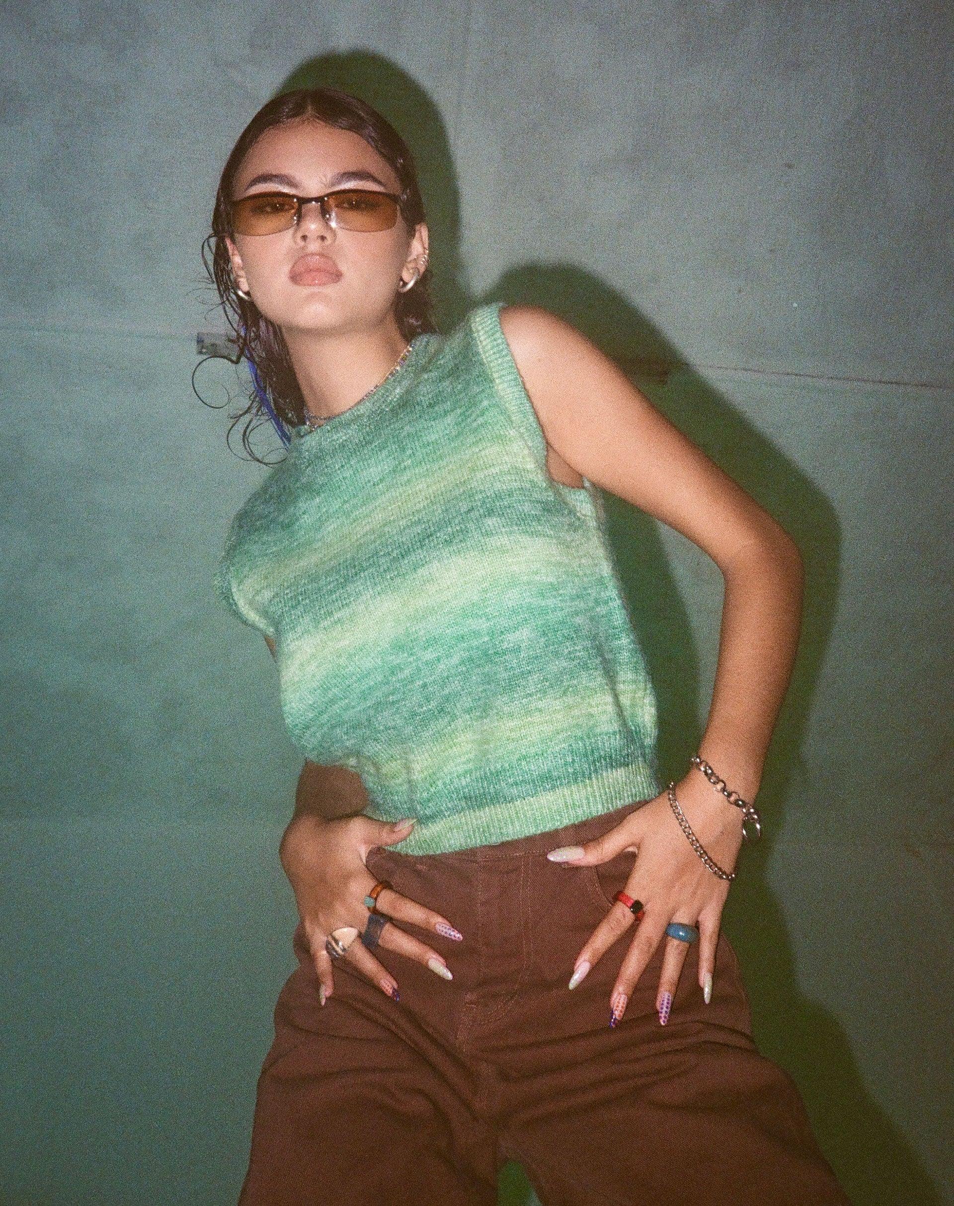 MOTEL X OLIVIA NEILL Shaya Tank Top in Knit Green Product Image