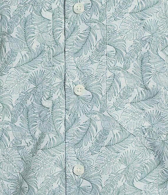 Roundtree & Yorke Performance The Charter Vented Short Sleeve Leaf Print Fishing Sport Shirt Product Image