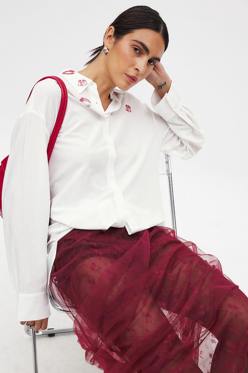 Draped Lace Skirt Product Image