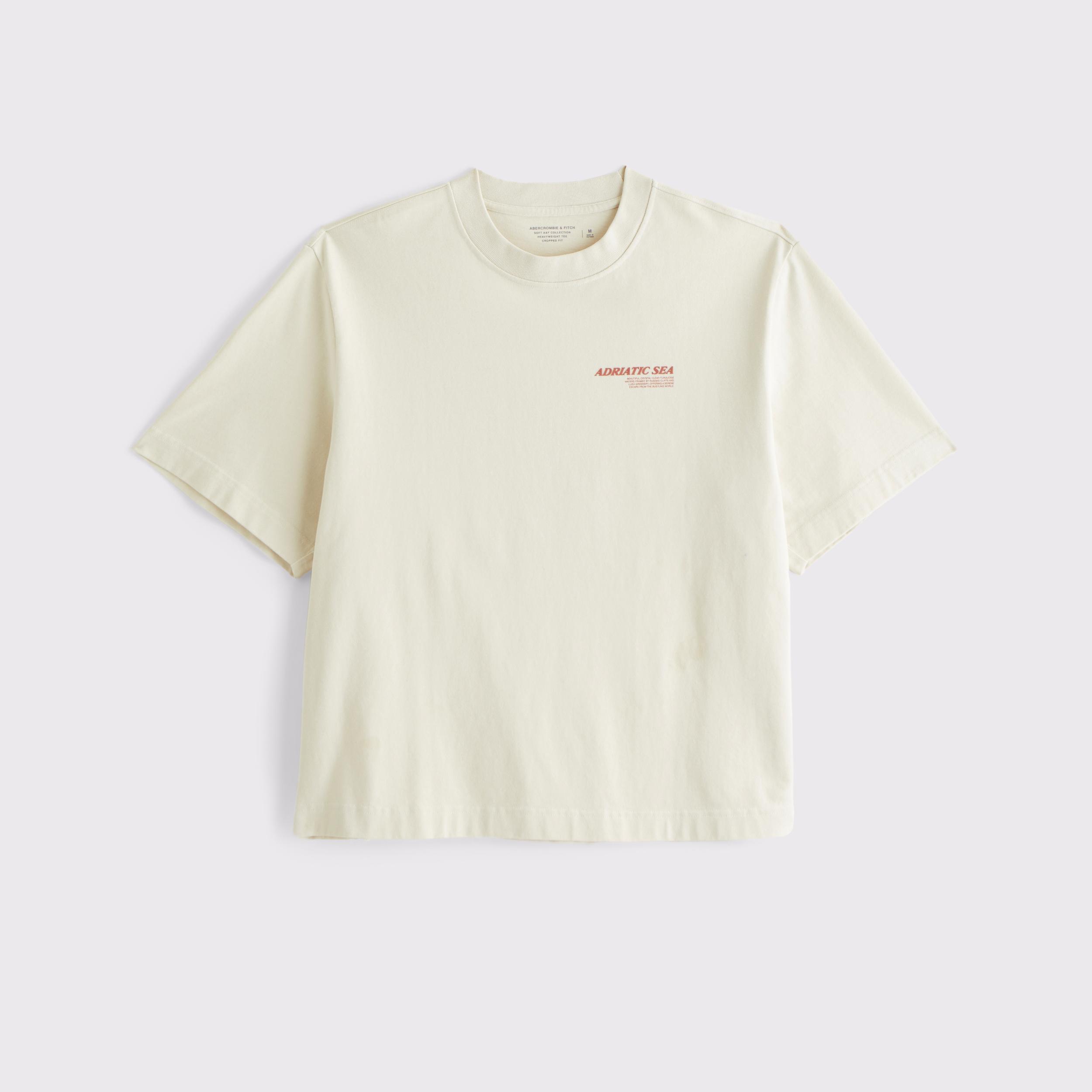 Premium Heavyweight Cropped Adriatic Sea Graphic Tee Product Image