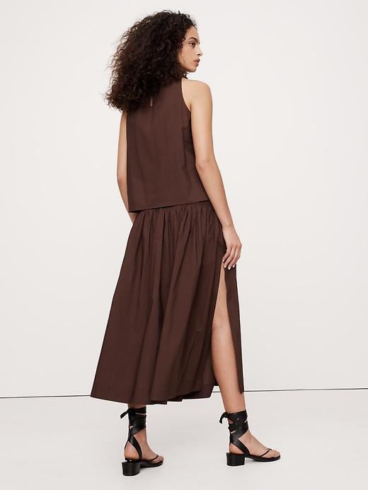 Cotton Poplin Smocked-Waist Maxi Skirt Product Image