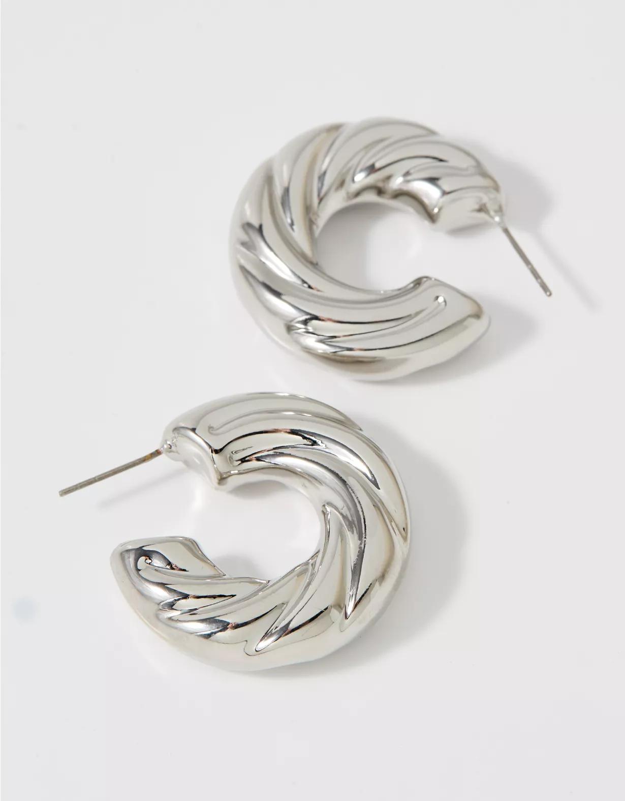 Aerie Chunky Croissant Hoop Earrings Product Image