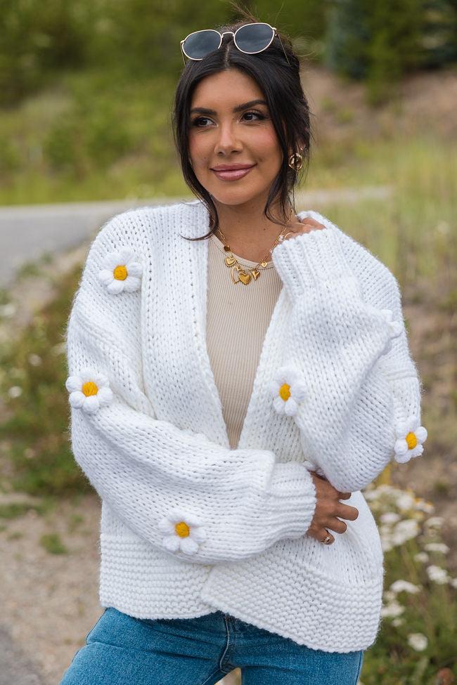 The Way I Feel Ivory Floral Applique Cardigan FINAL SALE Product Image