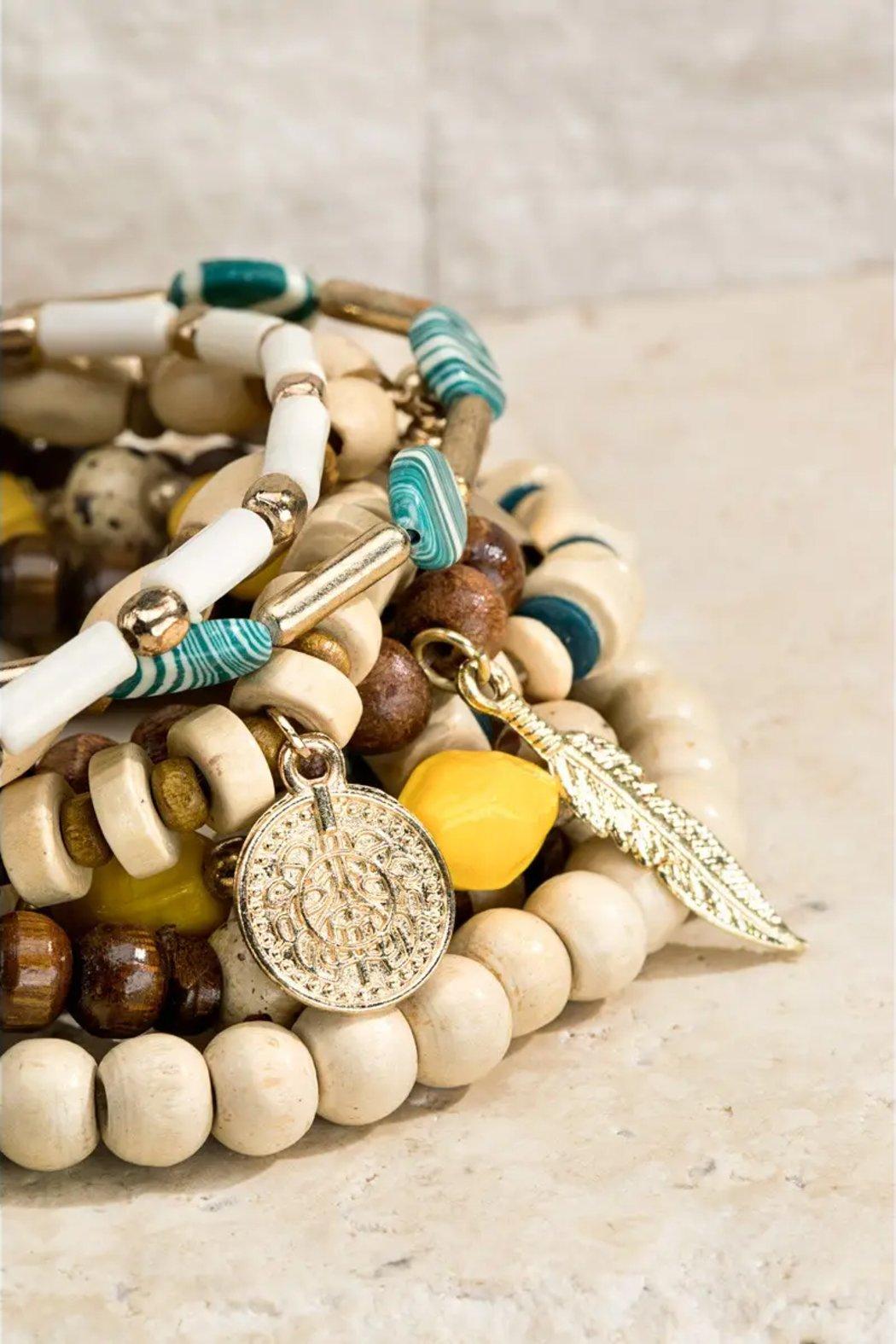 Multi Stranded Mixed Beads Bracelet Product Image