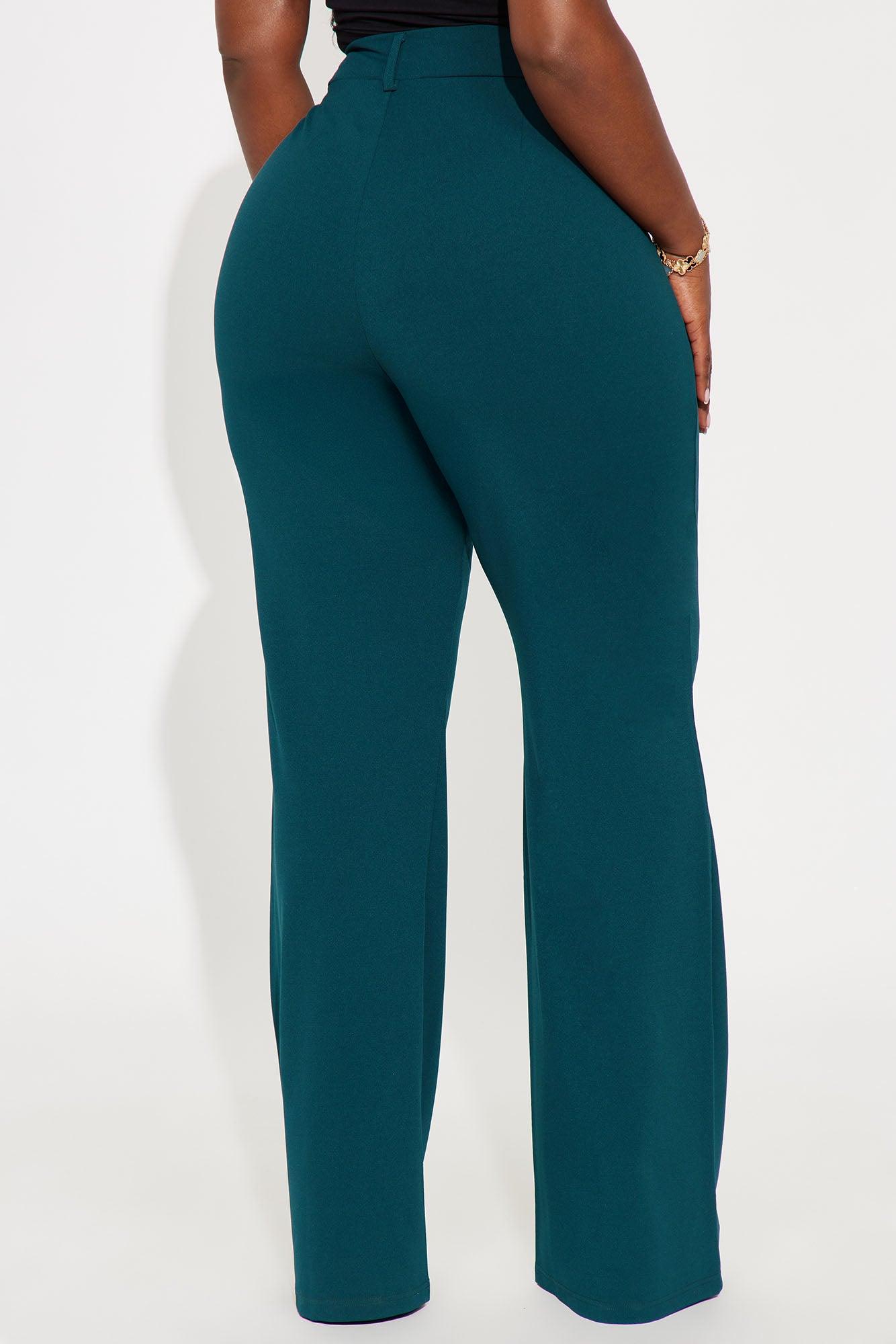 Heidi Wide Leg Trouser Pant - Hunter Green Female Product Image