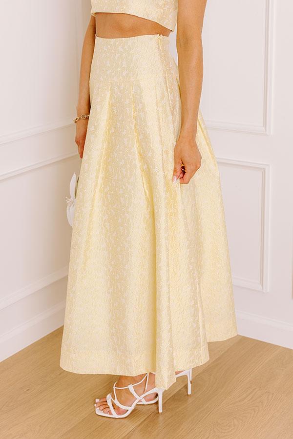 Conservatory Stroll High Waist Floral Jacquard Midi Skirt Product Image