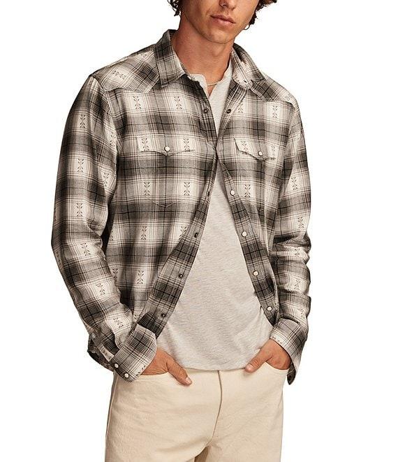 Lucky Brand Plaid Dobby Western Long Sleeve Shirt Product Image
