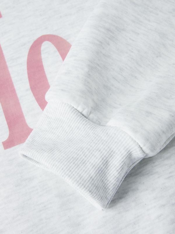 Contrast Color Letter Embroidered Oversized Hoodie Product Image