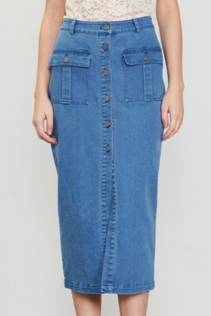 DENIM MIDI SKIRT Product Image