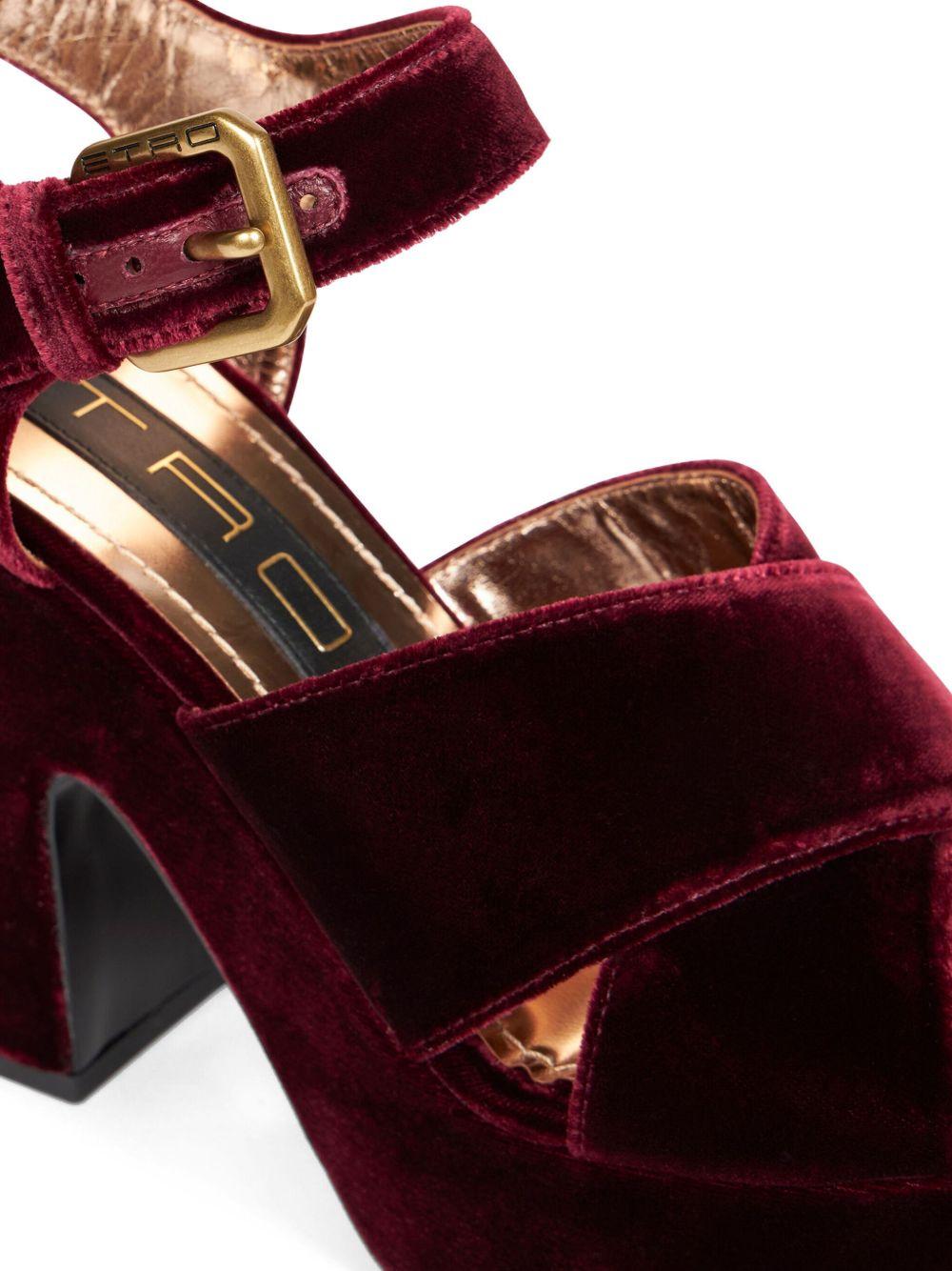 100mm velvet platform sandals Product Image